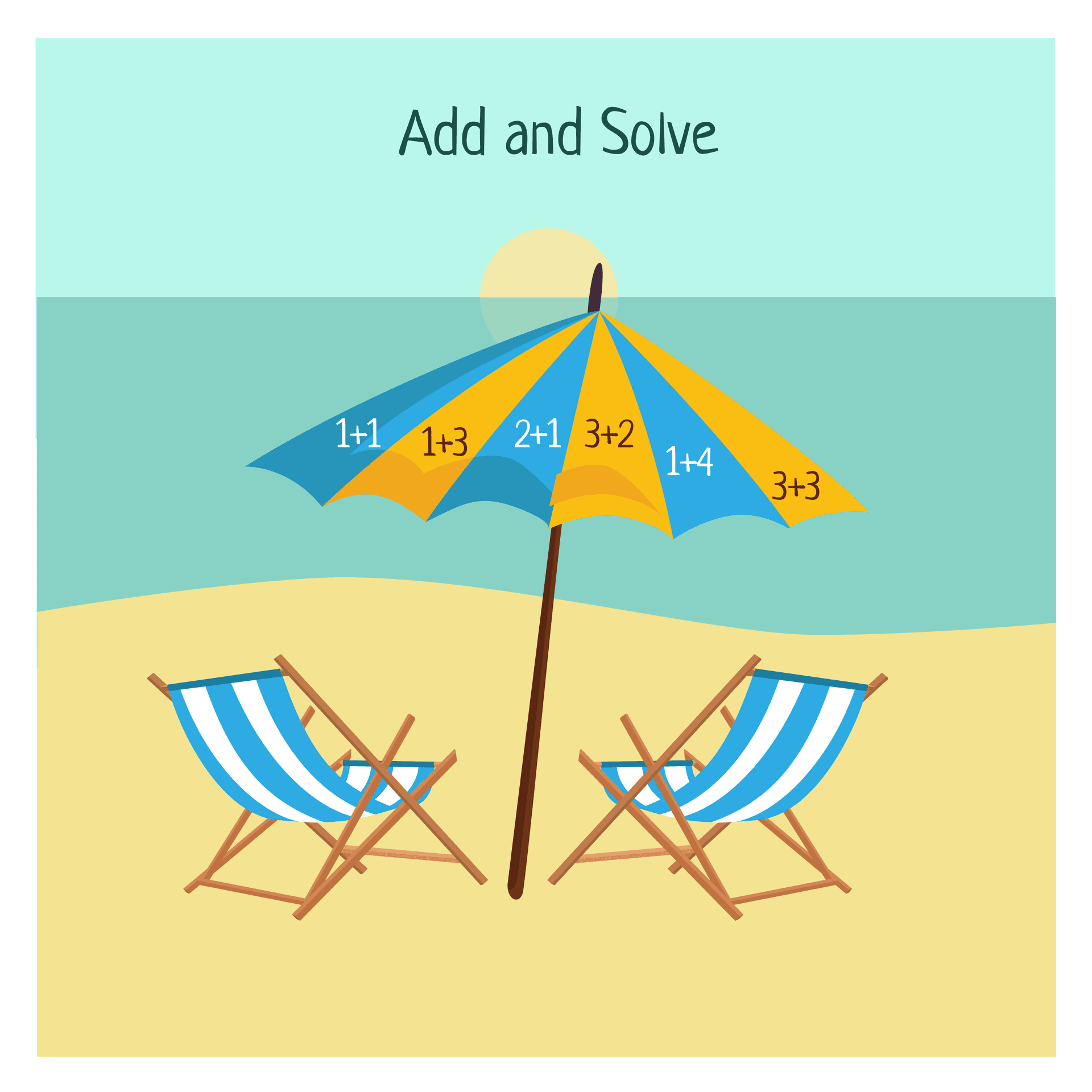 Solving Addition Problems for Beach Themed Math Activities