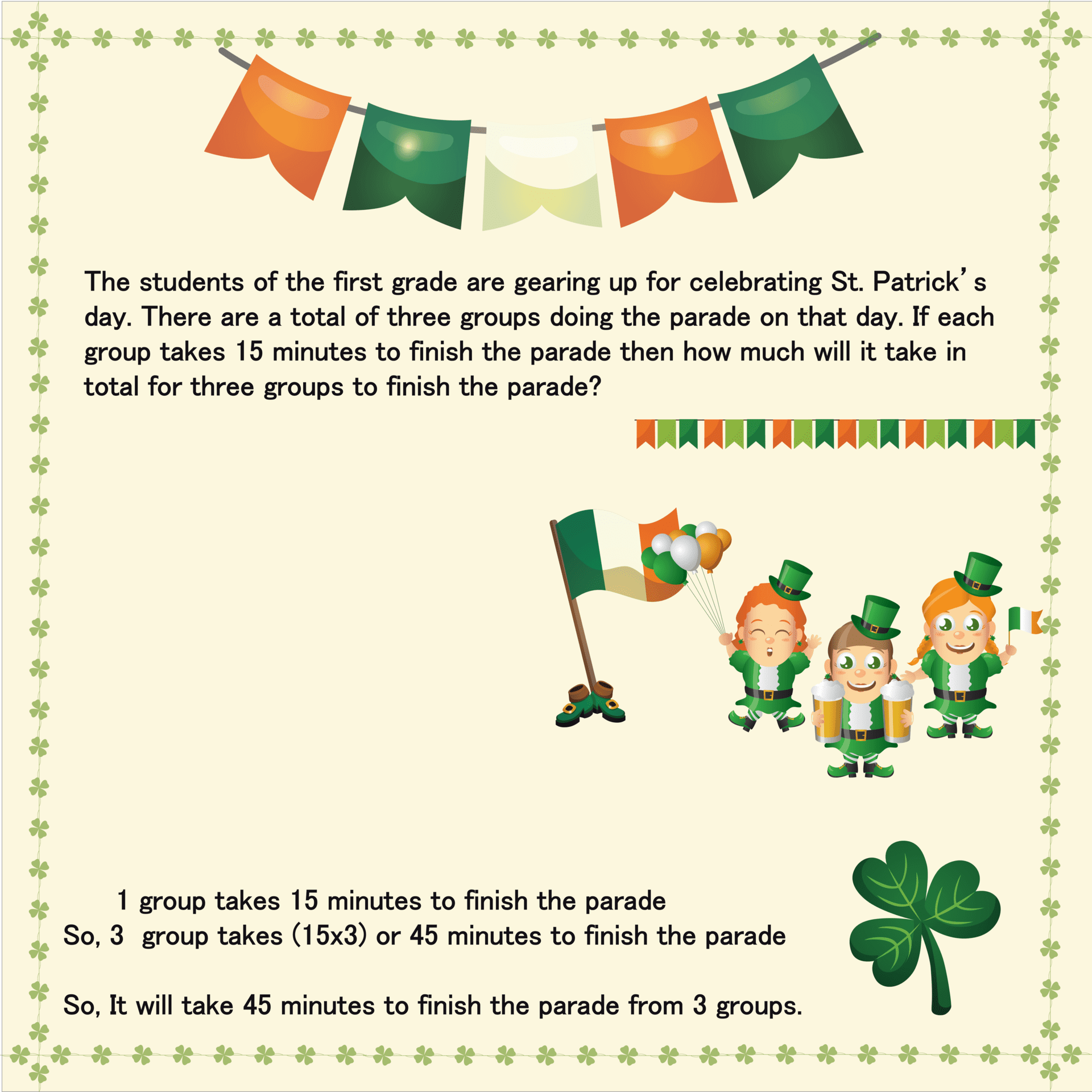 St. Patrick's Day Multiplication Word Problems