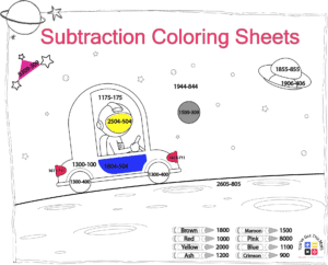 10+ Subtraction Coloring Sheets | Free Printables