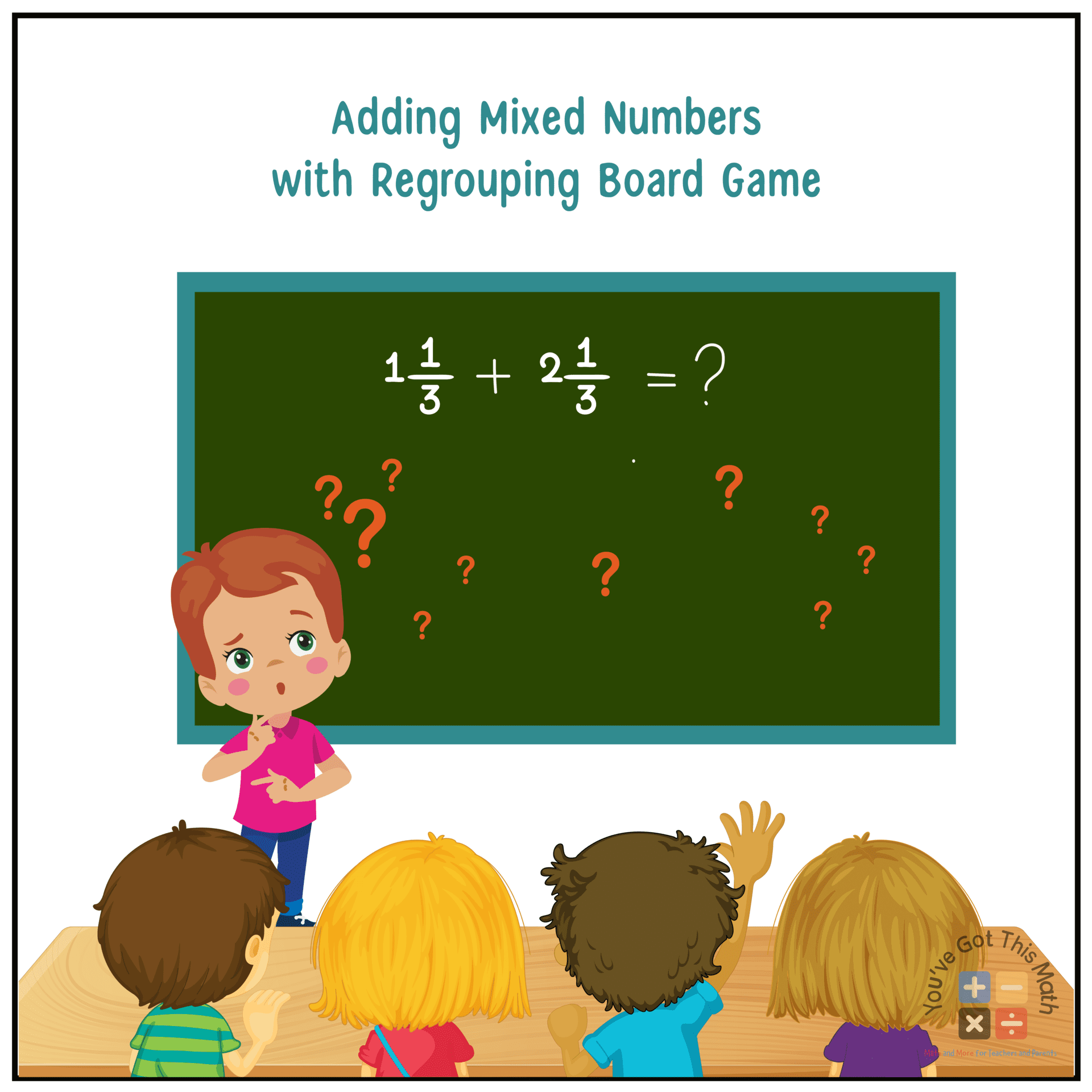 board game of adding mixed numbers with regrouping