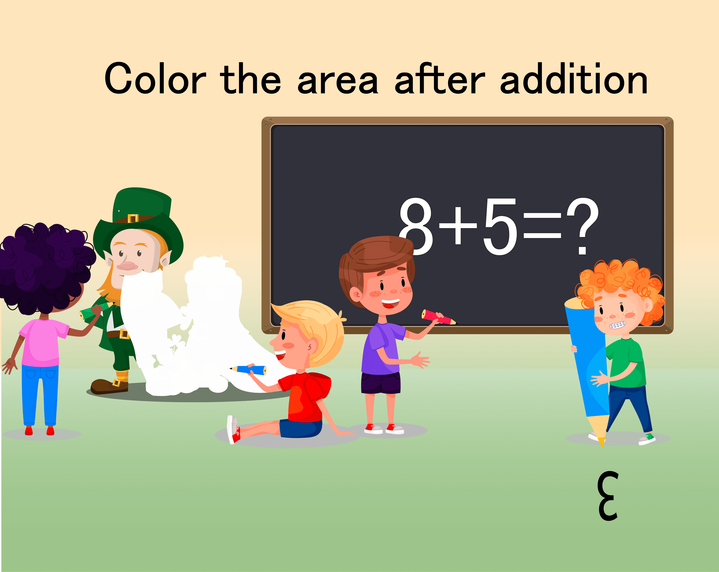 Do the leprechaun color by adding number 