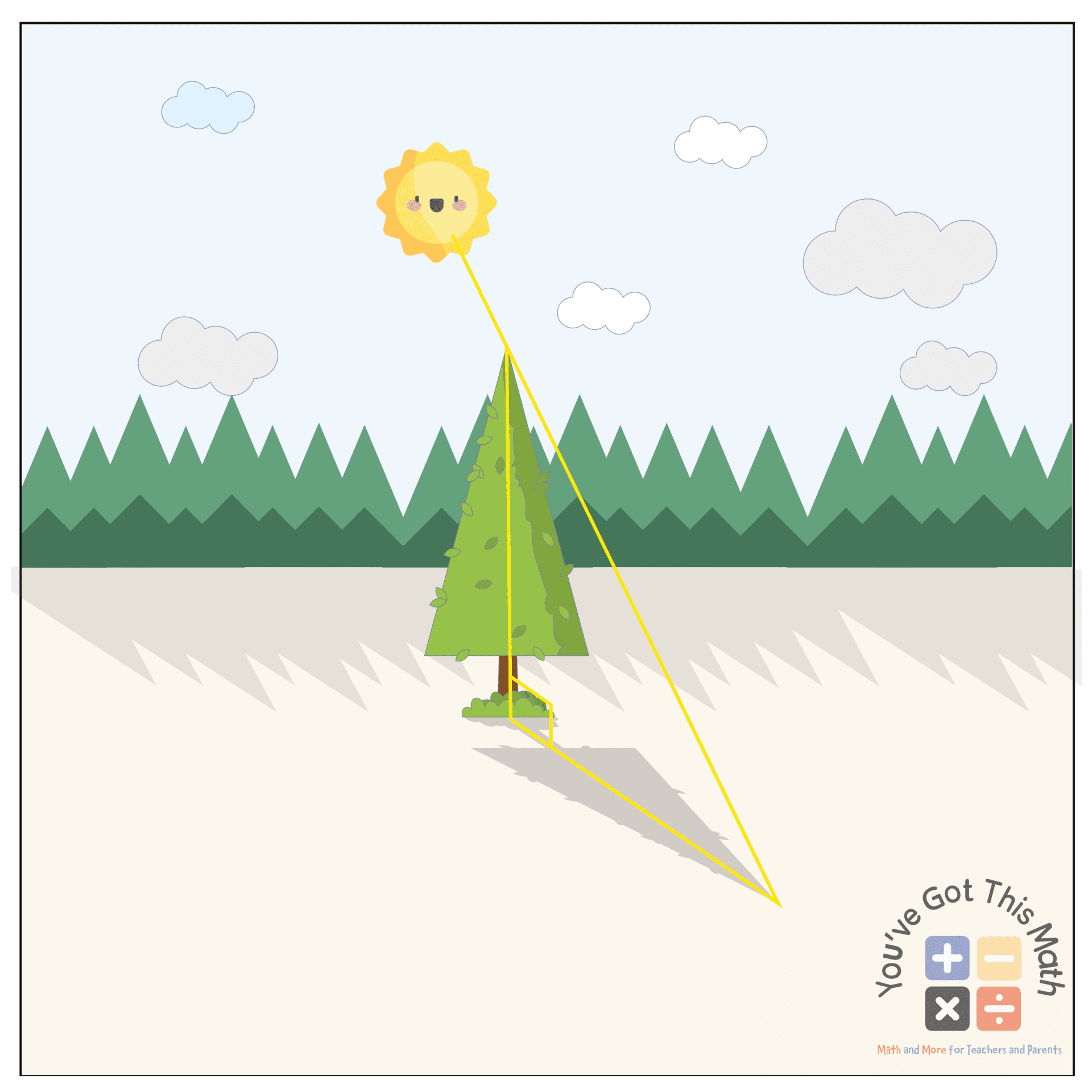 Measuring height of a tree as Examples of Right Triangle 