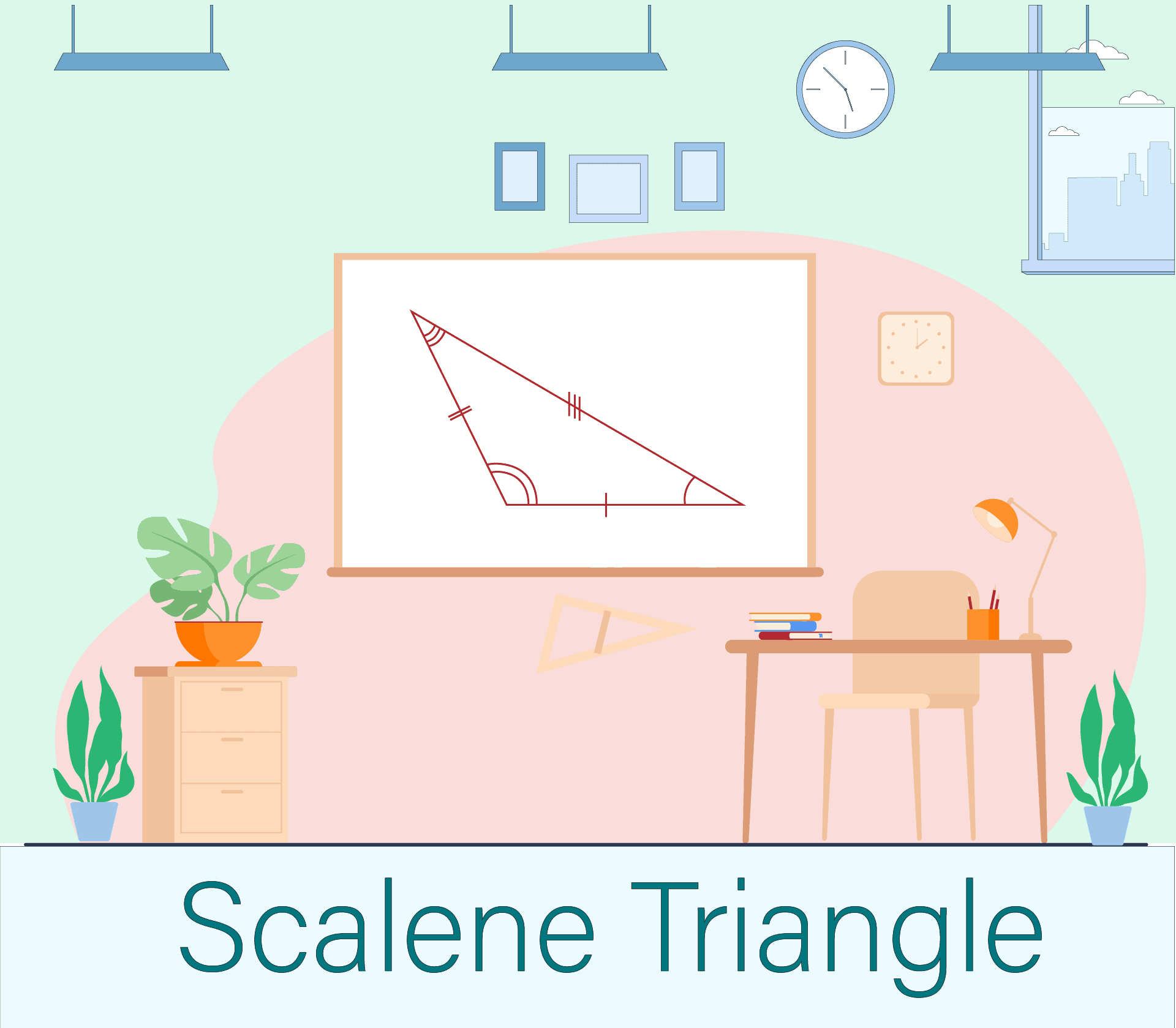 a scalene triangle with three unven sides