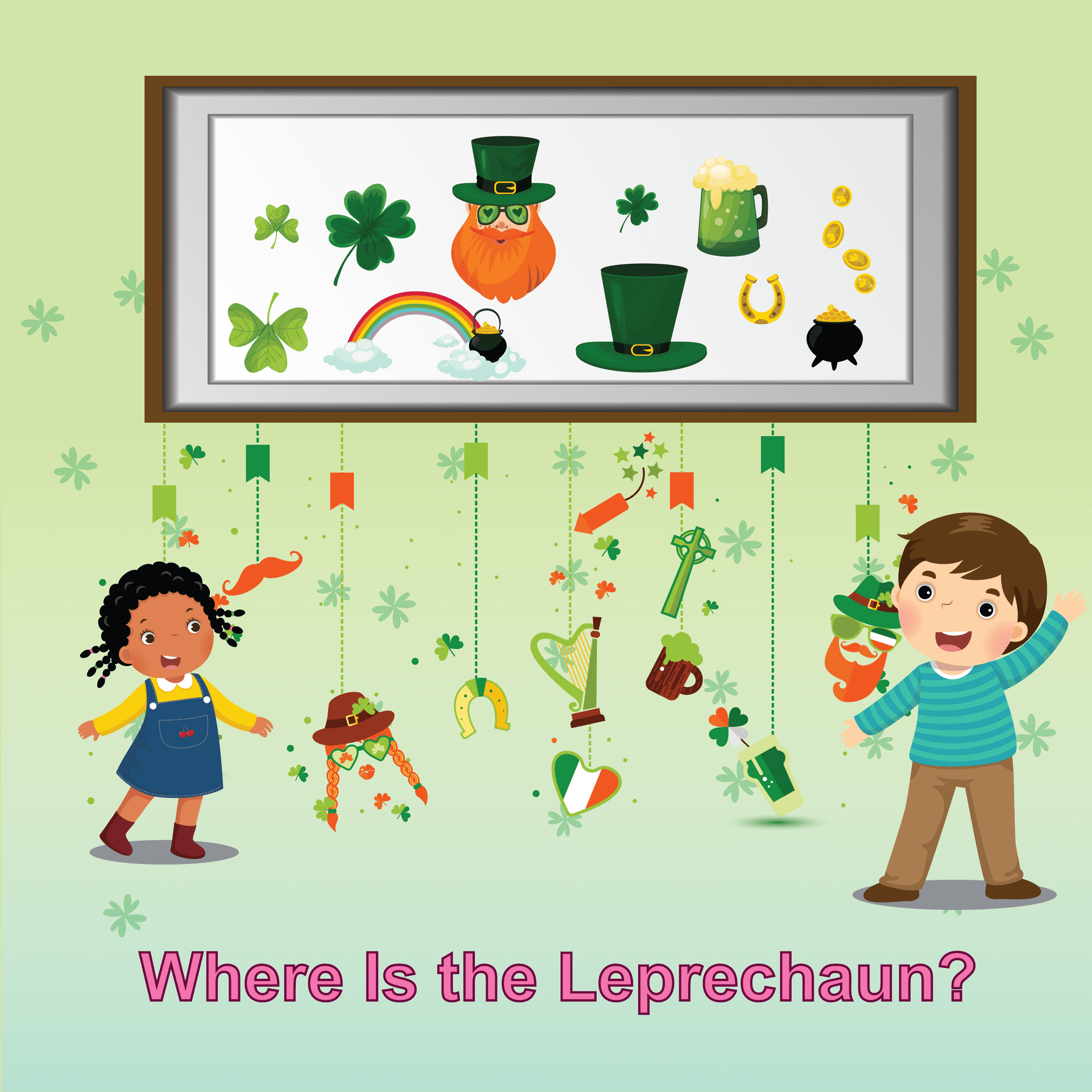 finding the Leprechauns for St Patrick's day Counting Game