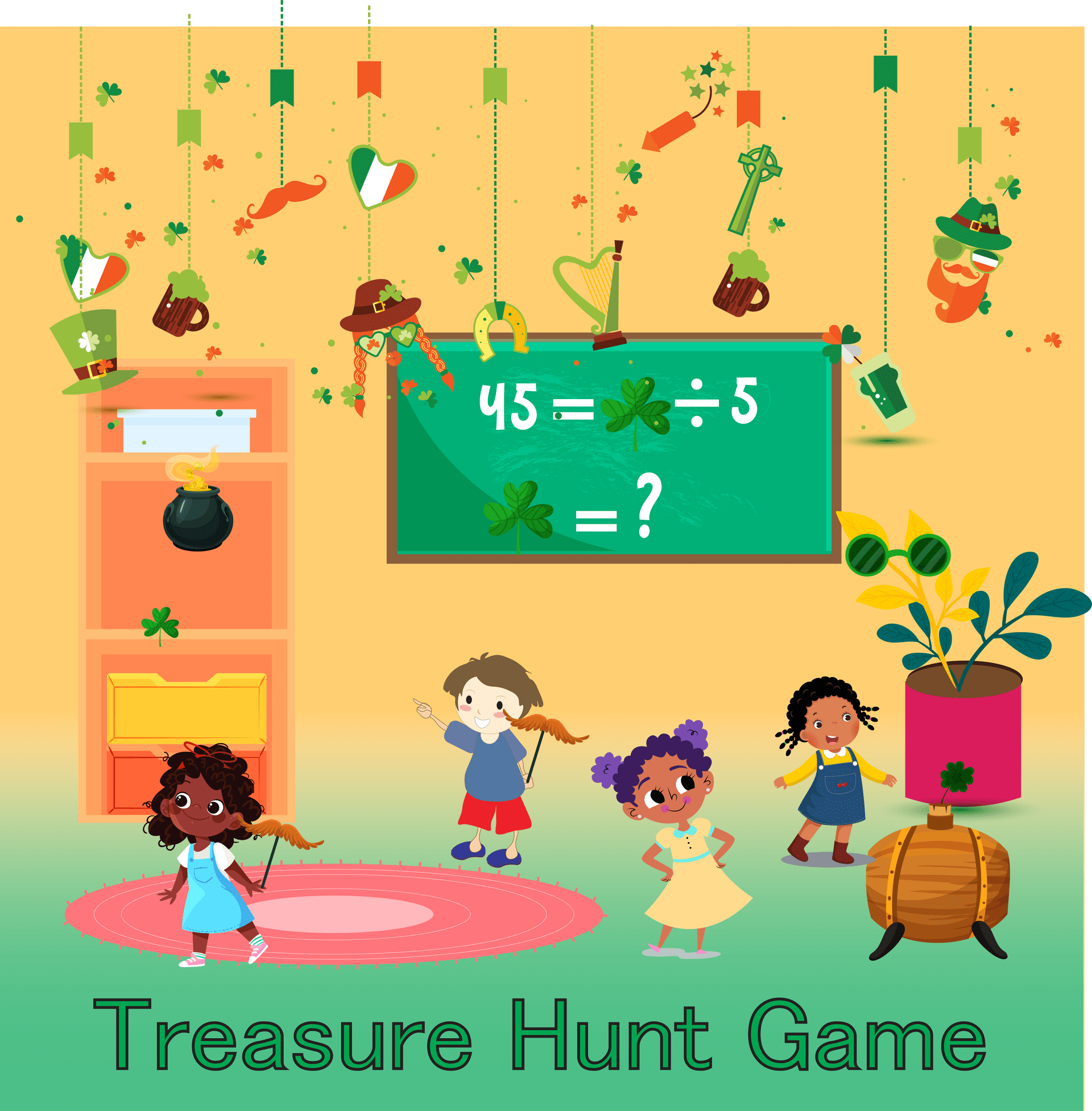 Treasure Hunt game in St Patrick's day 