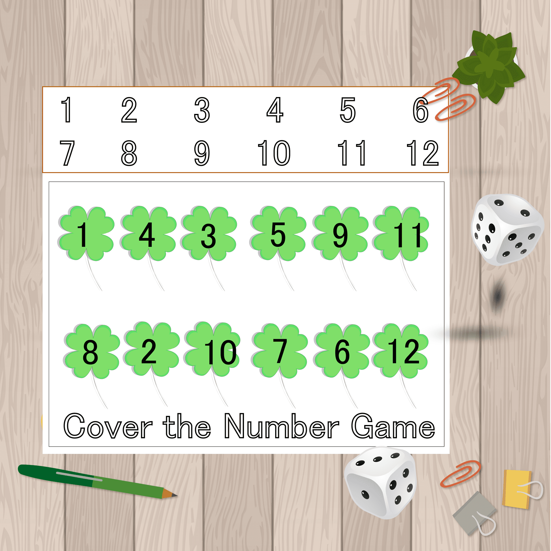 Cover the number game on St Patrick's day 