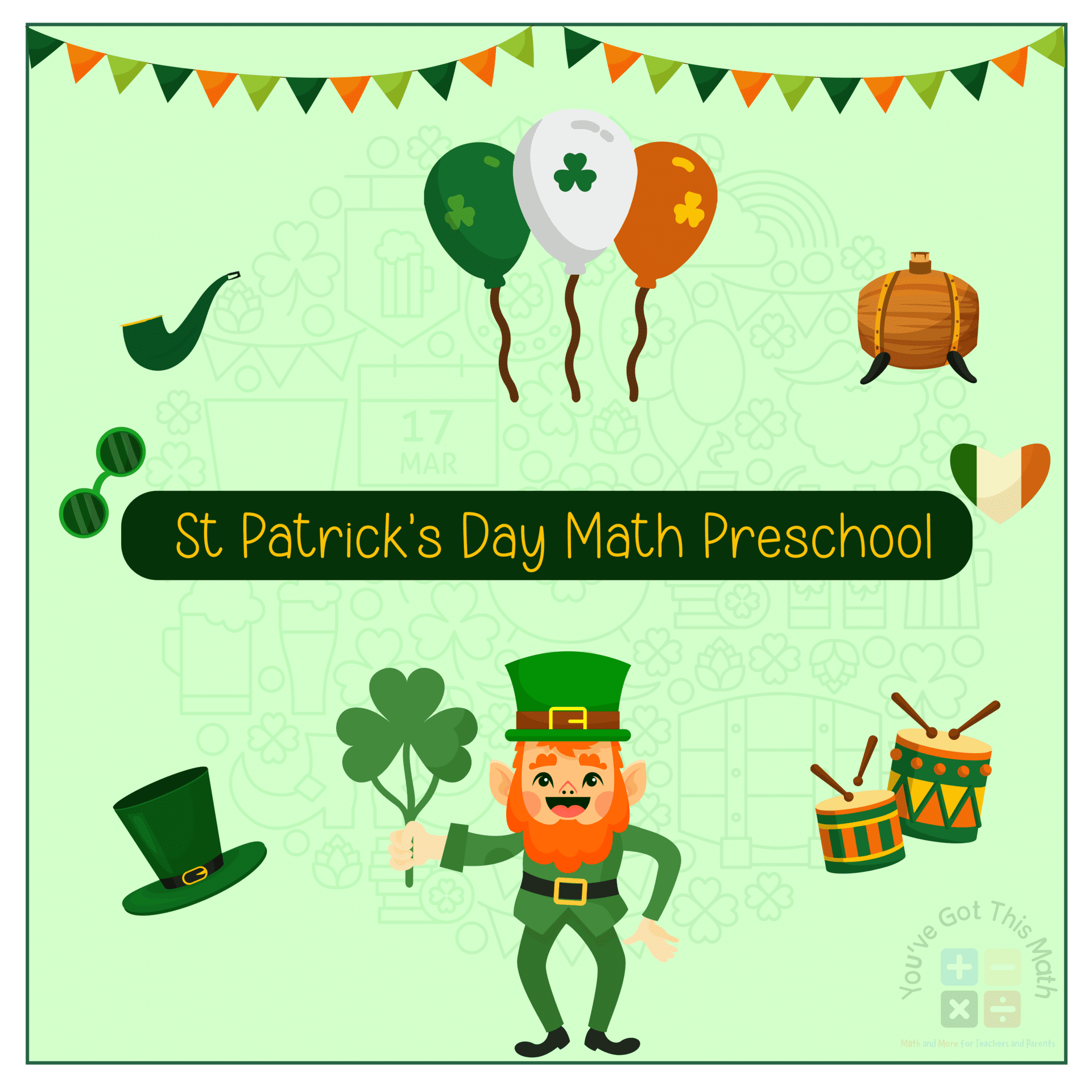 using many themes to describe St Patrick's Day Math