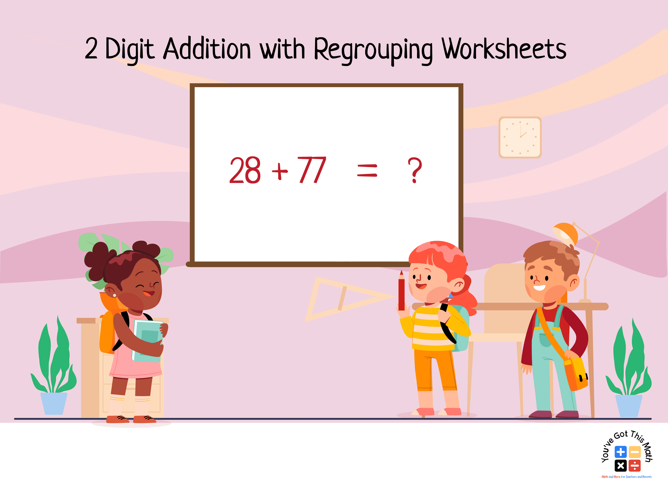 6 Double Digit Addition with Regrouping Worksheets | Free Printable