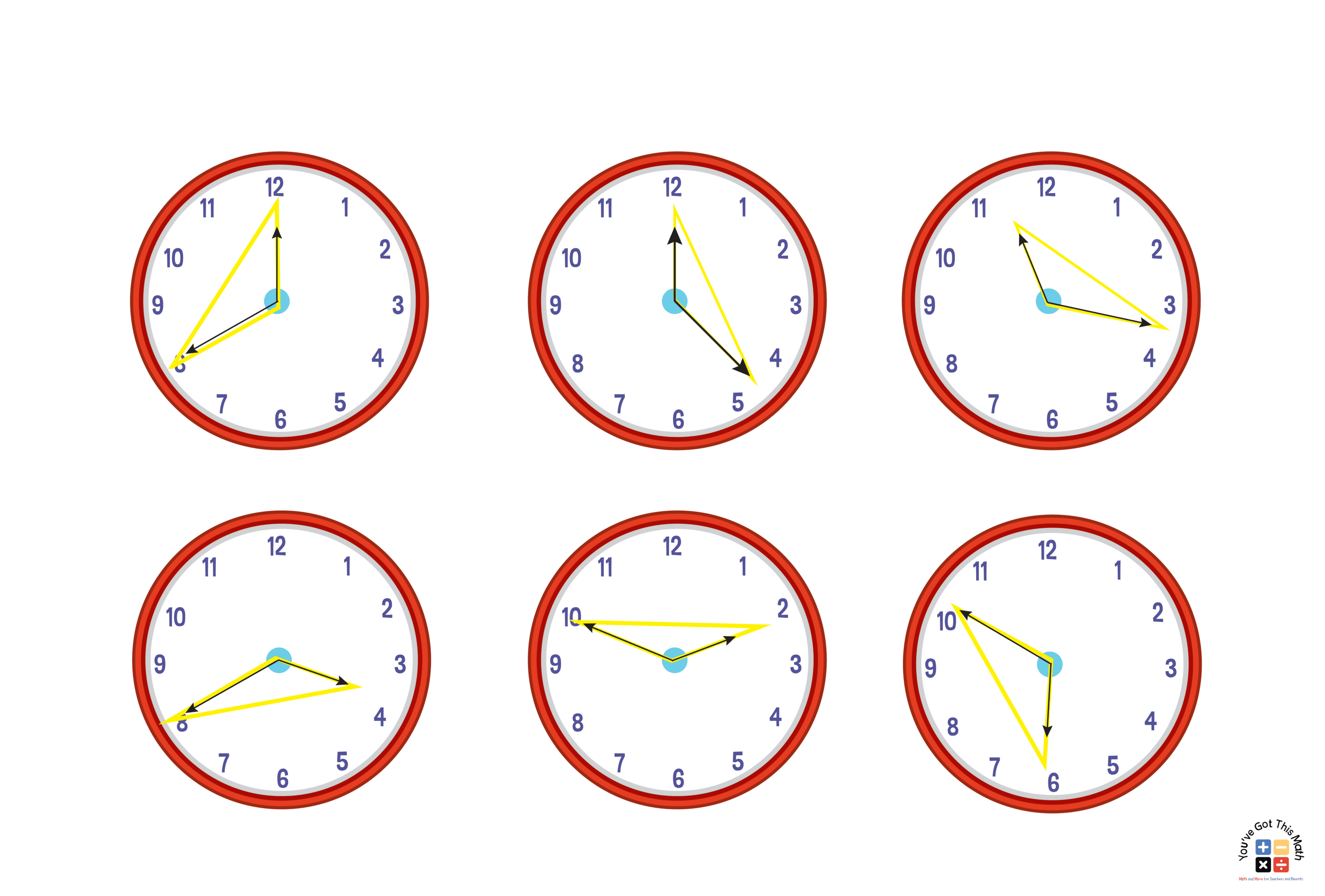 Clock Time Creating Obtuse Triangle