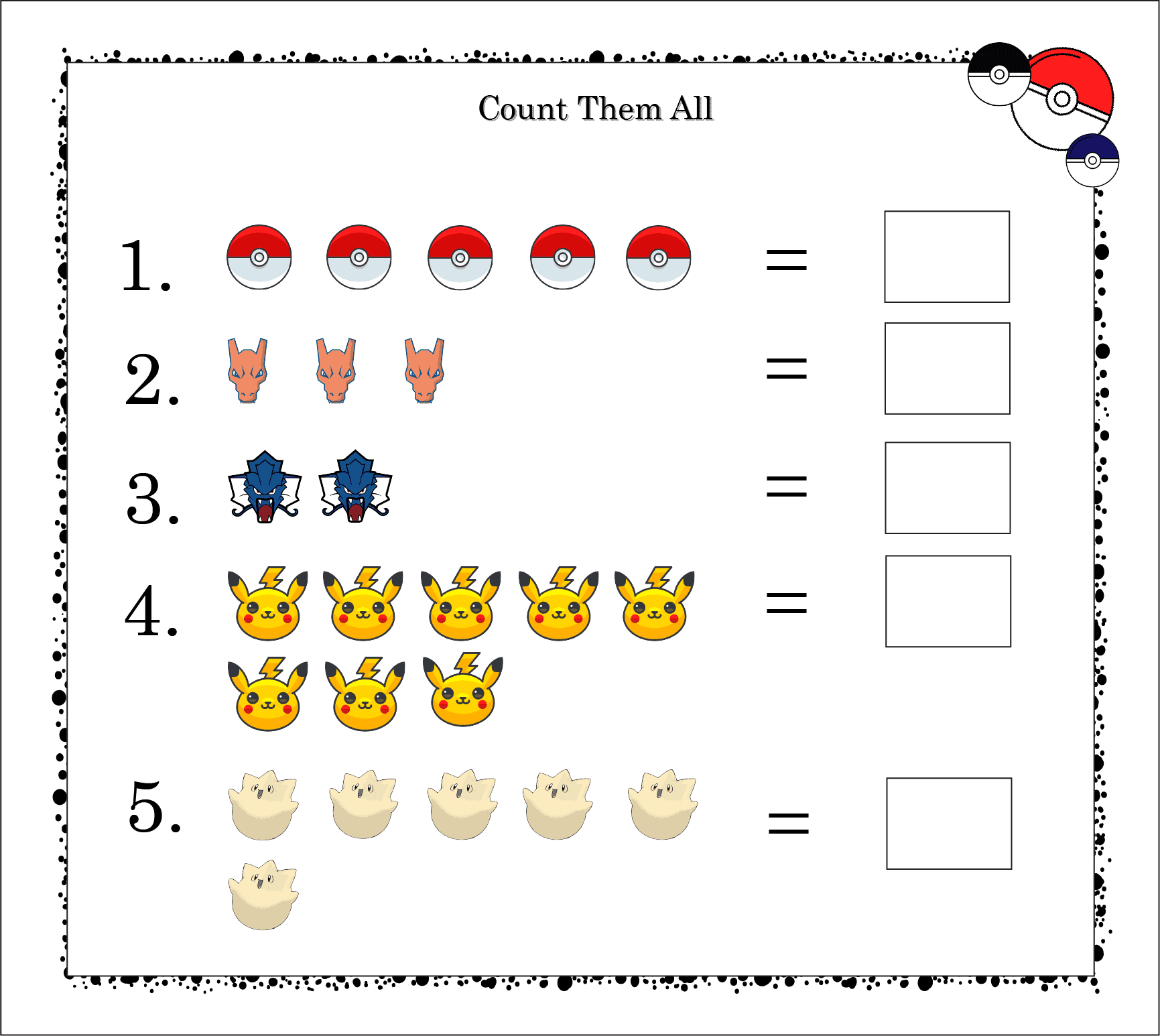 Counting Pokemons and Pokemon Items