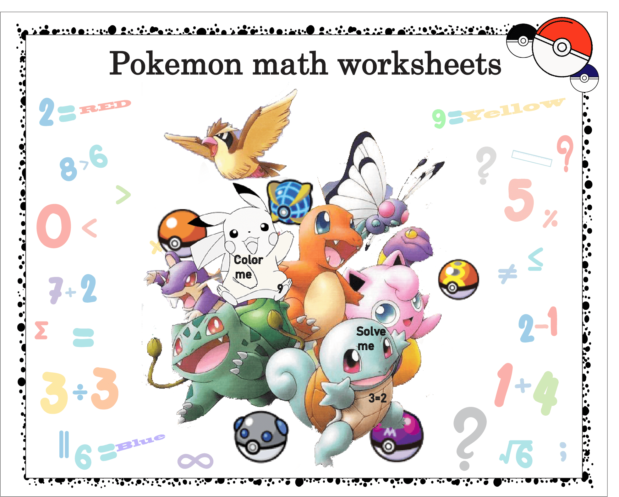 Pokemon Math Worksheets Overview