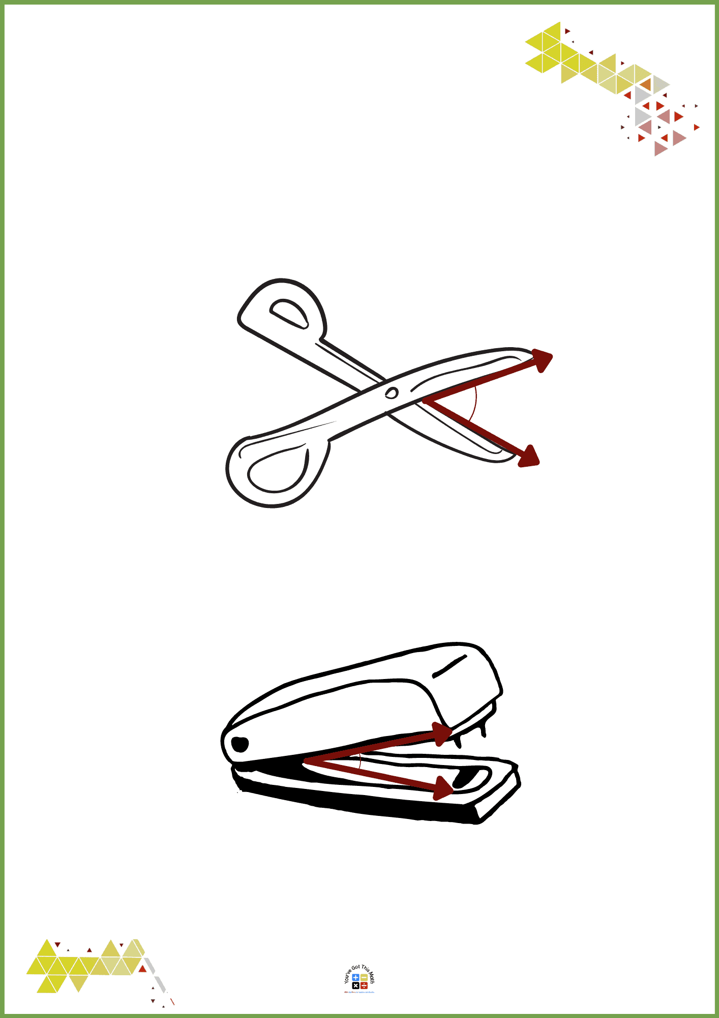 Scissors and Staplers Opened in Acute Angle Shape