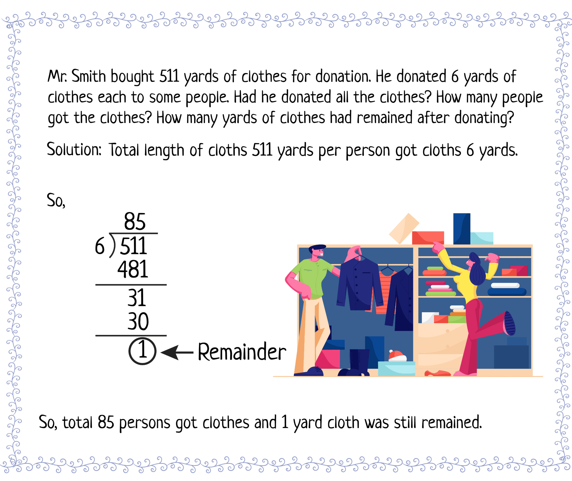 division problem solving with remainders