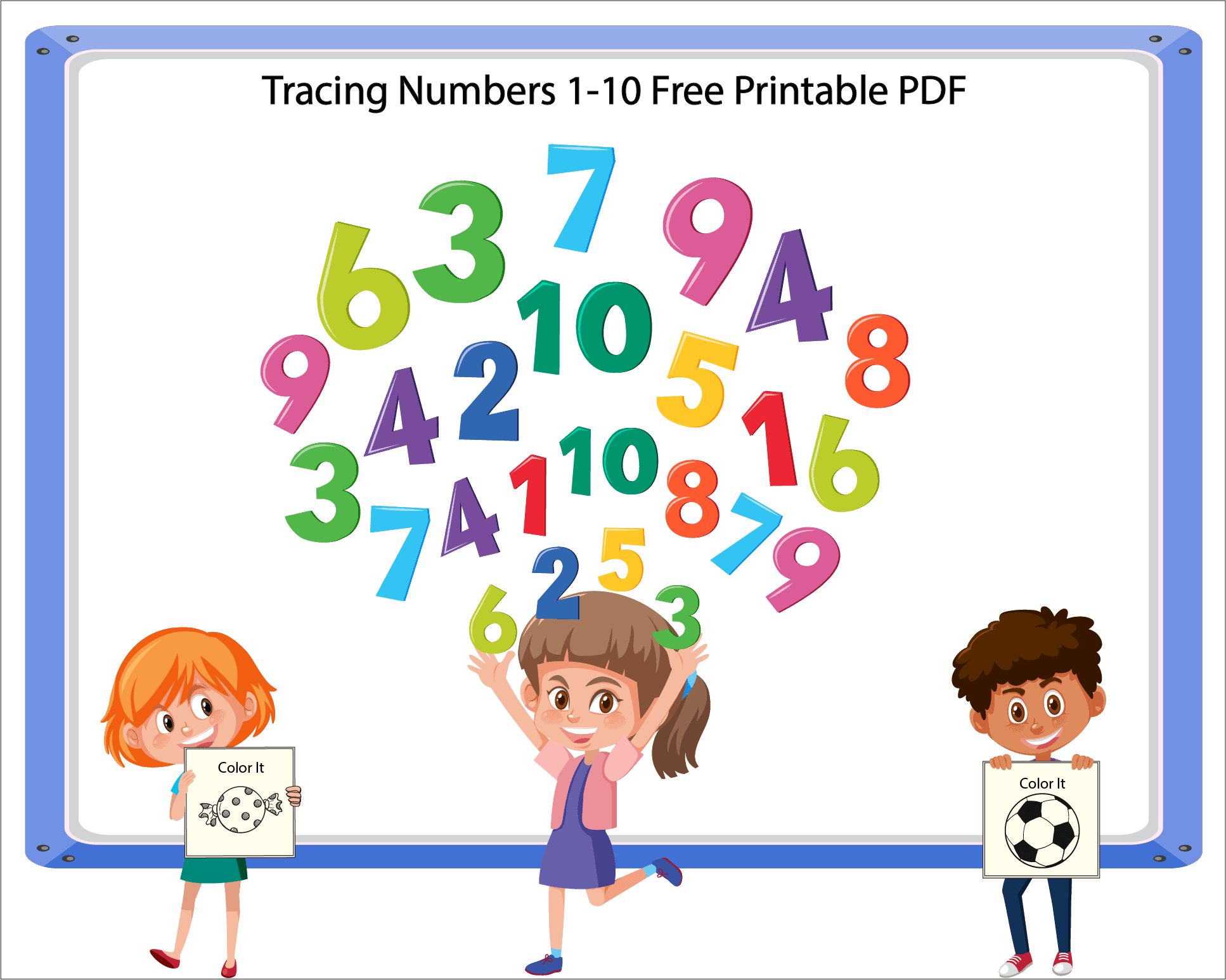 Tracing Numbers 1-10 Free Printable PDF overview