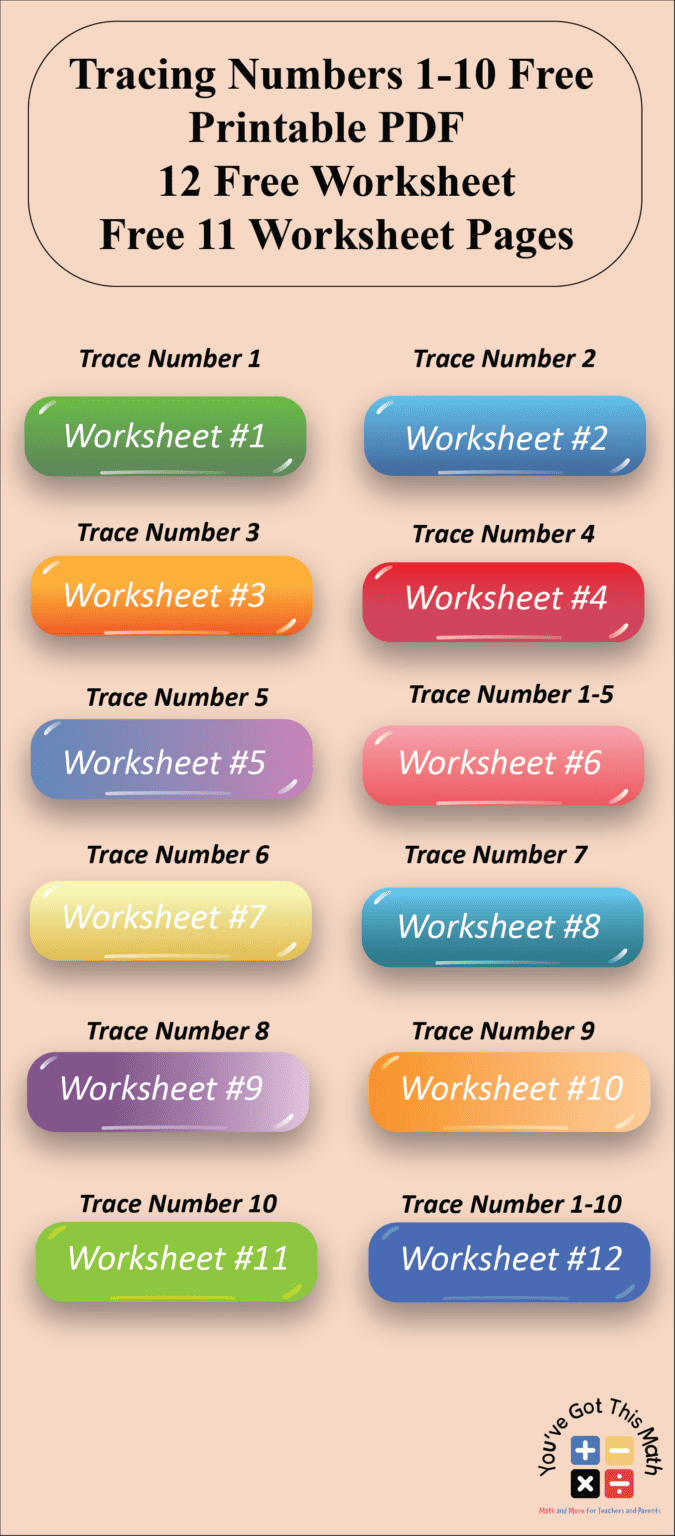 Tracing Numbers 1-10 Free Printable PDF | 12 Fun Worksheet