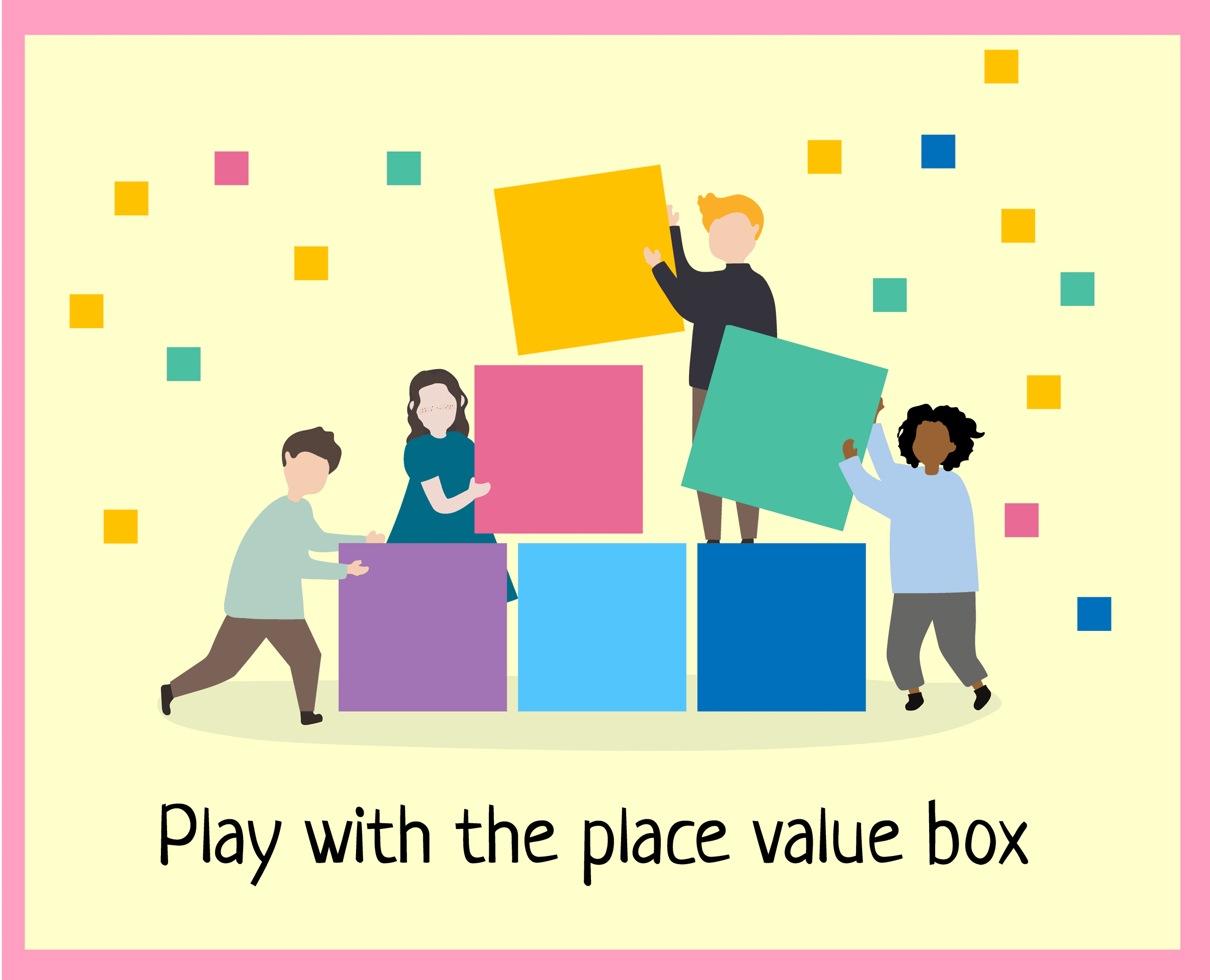 Children working in place value blocks worksheets