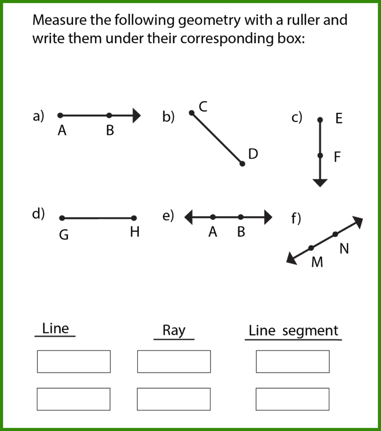 Free Lines Rays and Line Segments Worksheet | 10+ Pages