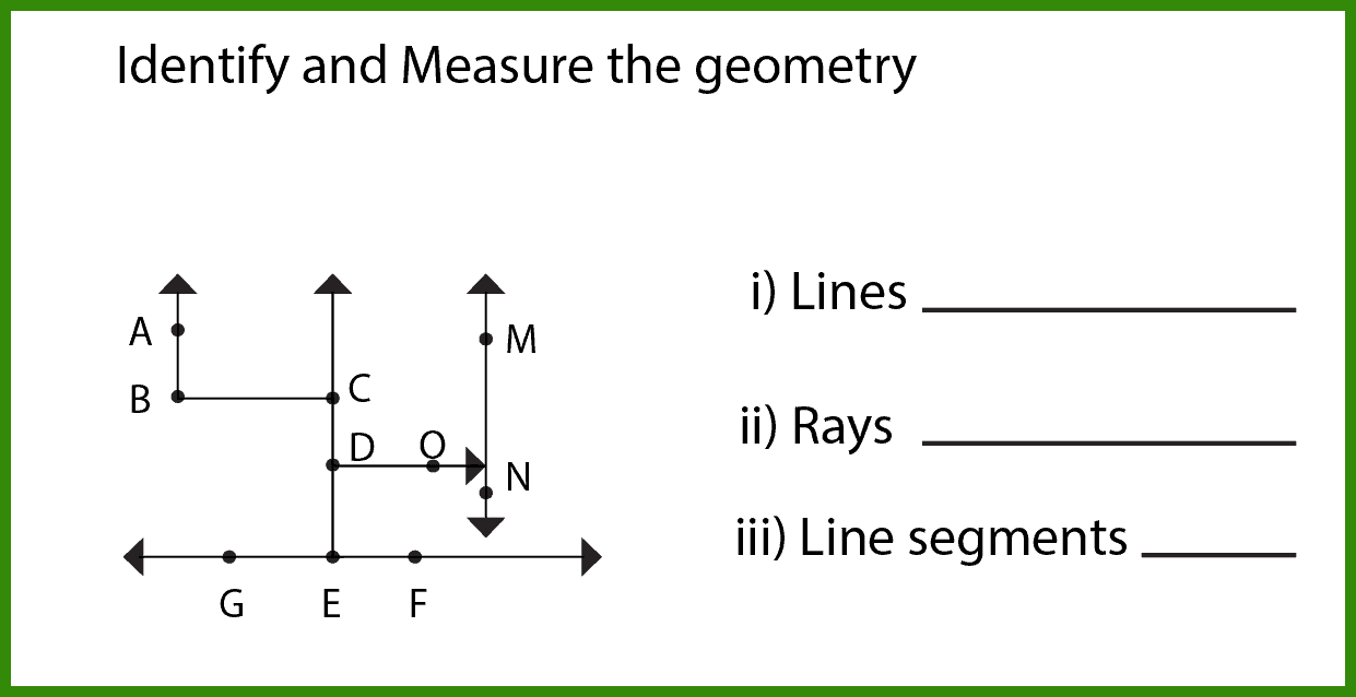 5- Measure the lines, rays, and line segments worksheet from figures