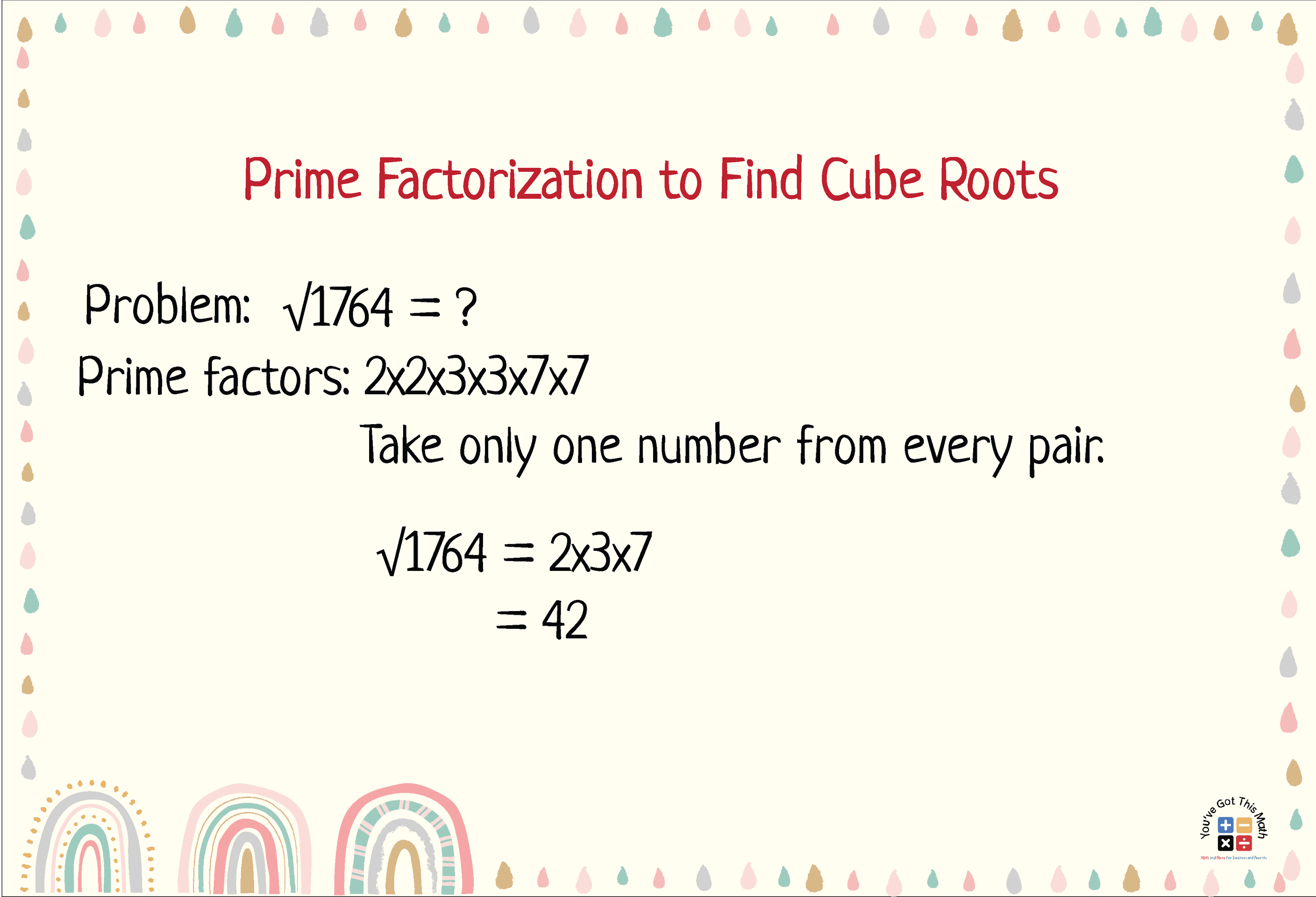 7. Prime Factorization to find cube roots in Finding roots using long division method in Square Root and Cube Root Worksheet