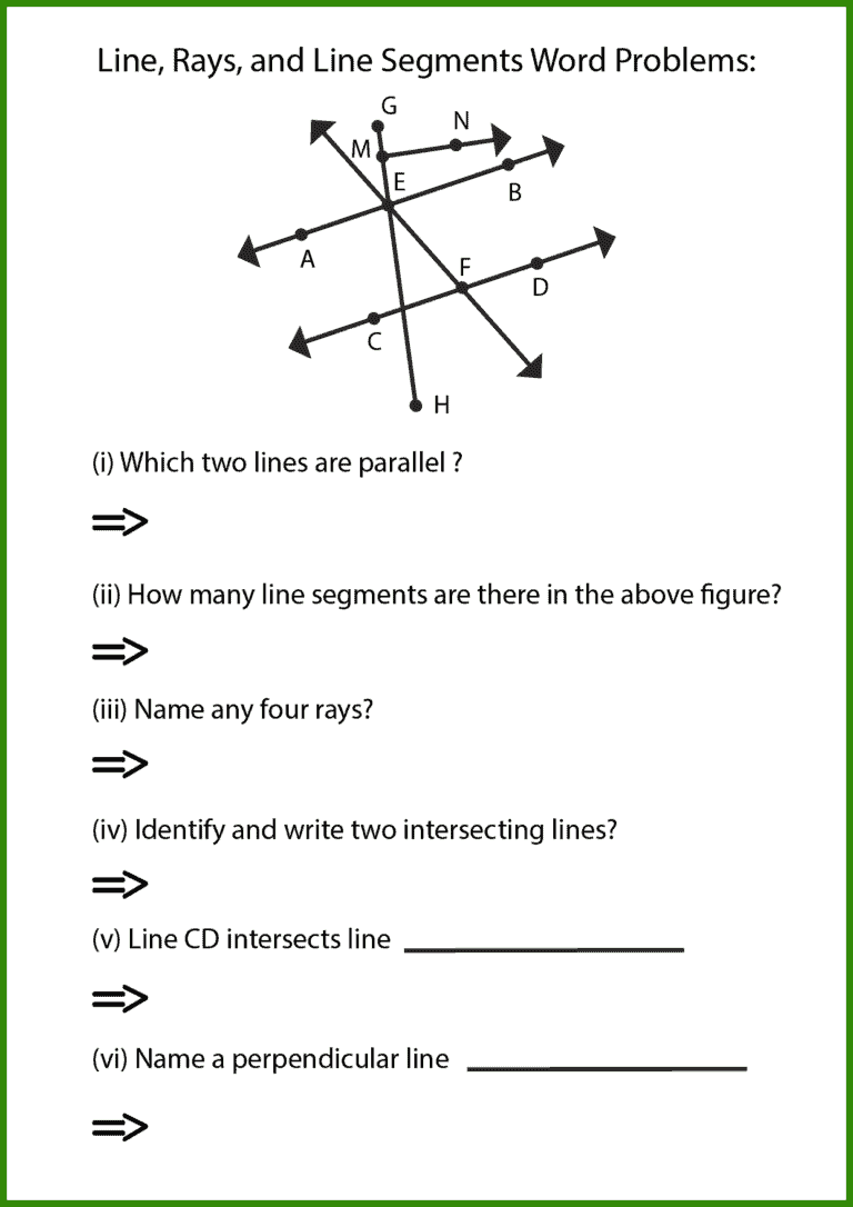 Free Lines Rays and Line Segments Worksheet | 10+ Pages