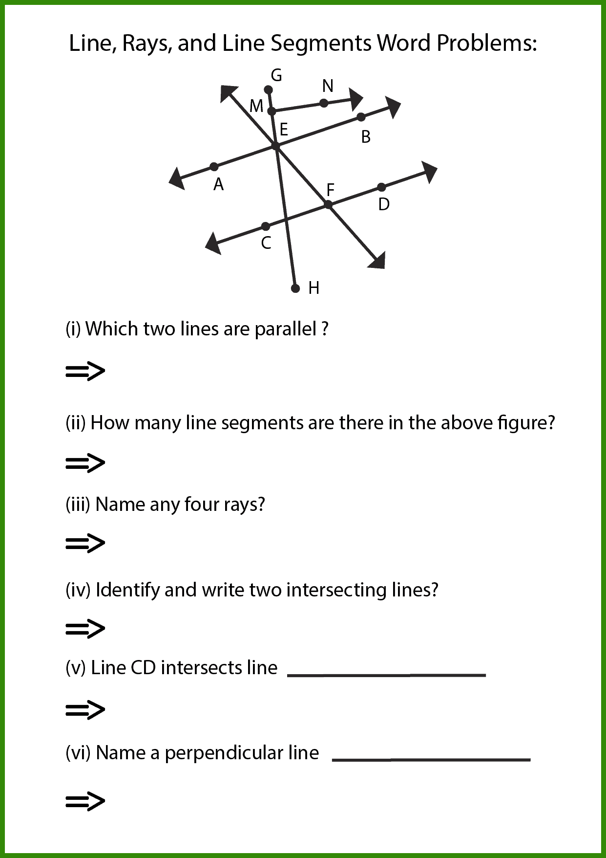 8- Word Problems of Lines, Rays, and Line Segments