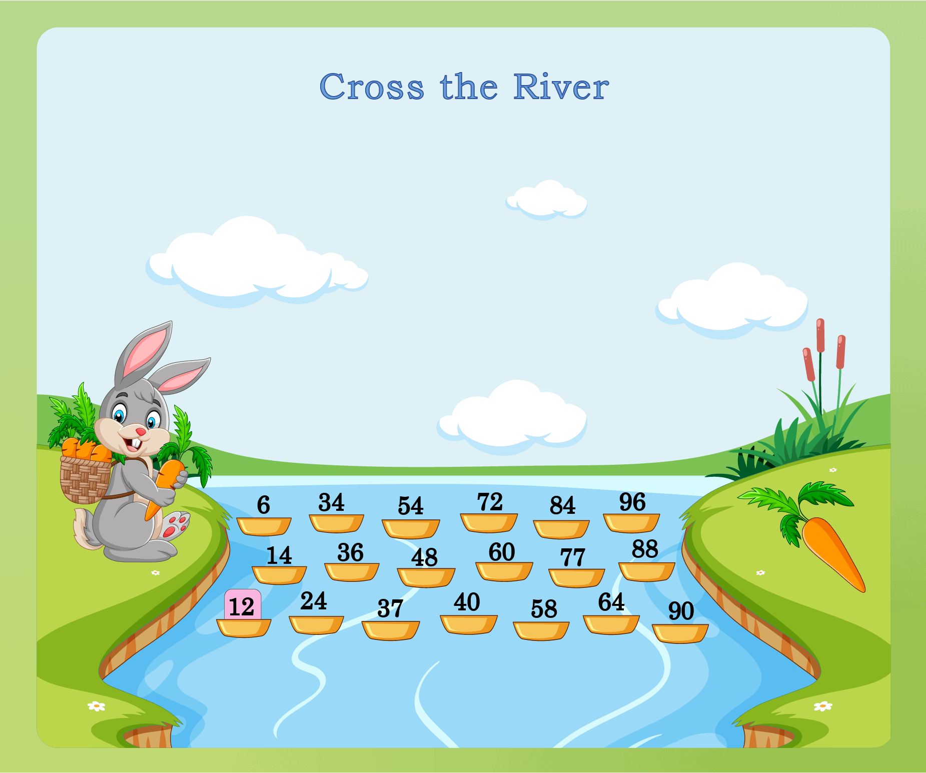 Cross the river counting by 12s