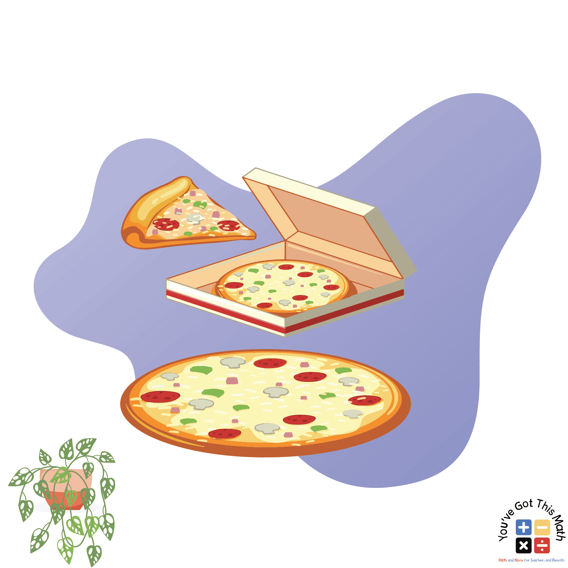 9- Pizza Slices for equilateral triangle in real life.
