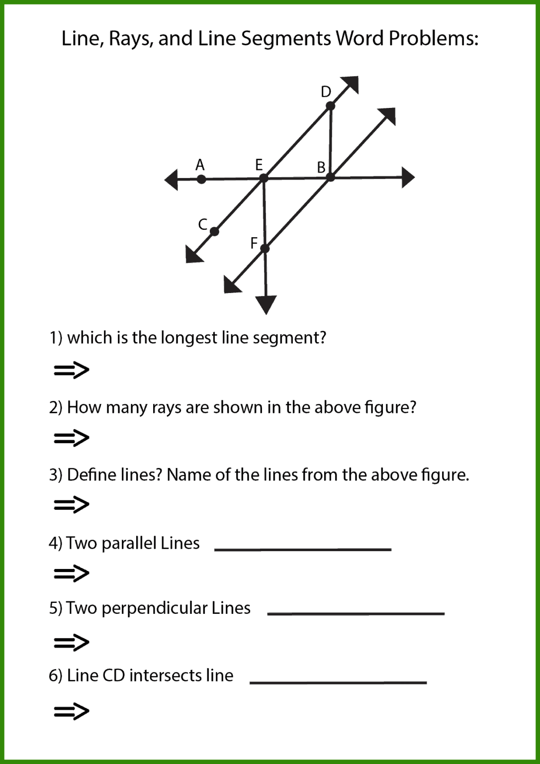 Free Lines Rays and Line Segments Worksheet | 10+ Pages