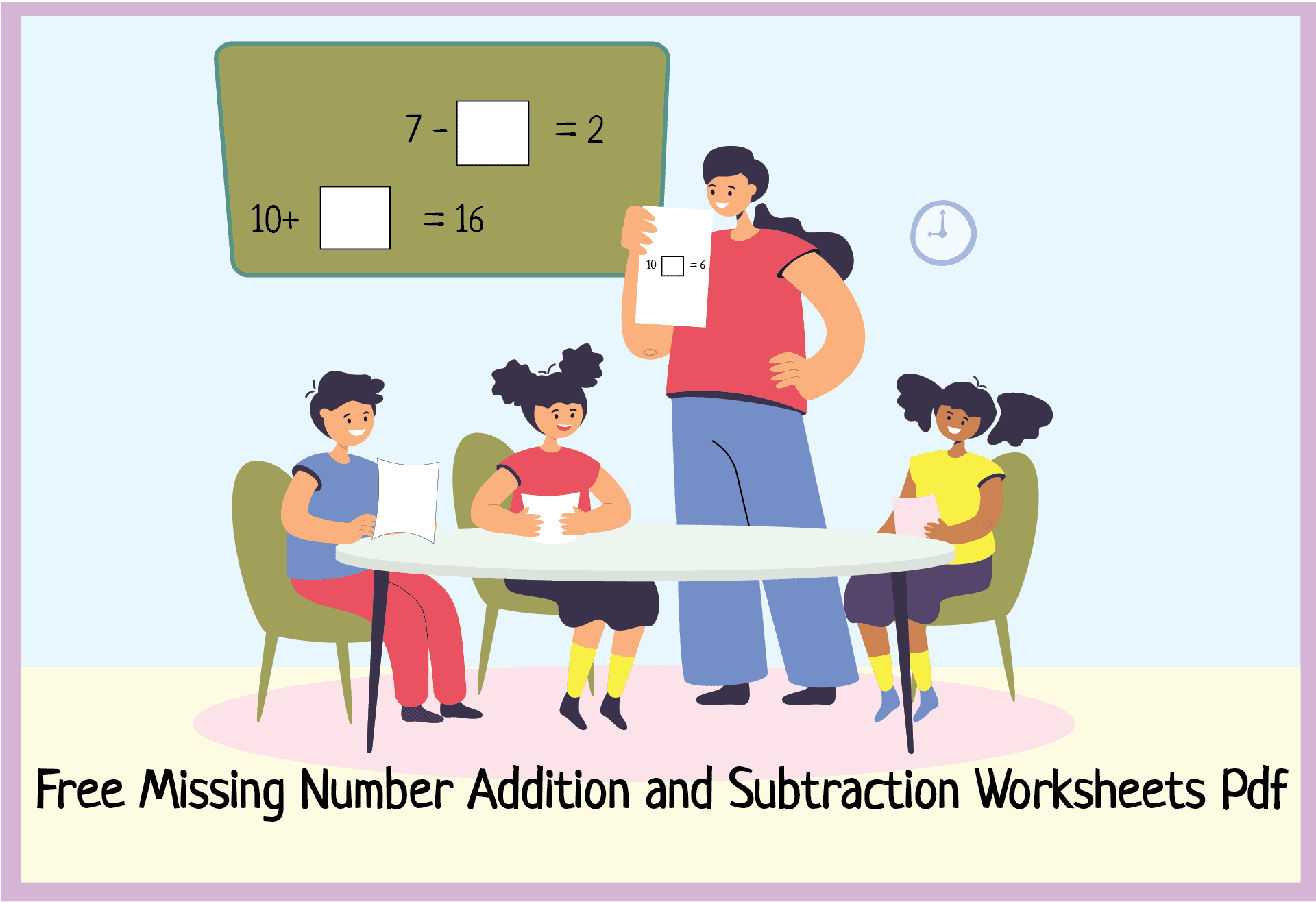11 Free Find Missing Number Addition and Subtraction Worksheets PDF