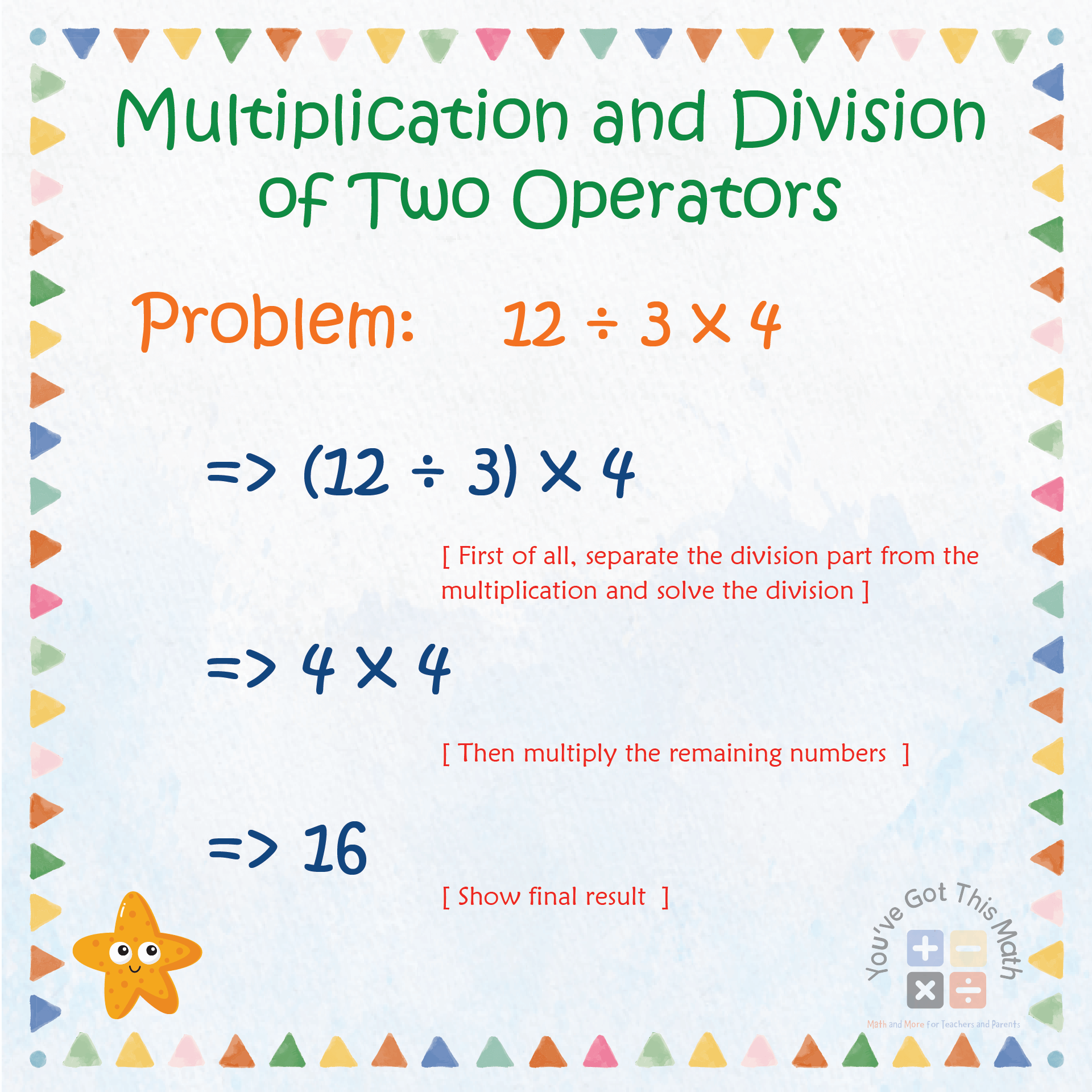 Explaining Multiplication and Division with Two Operators