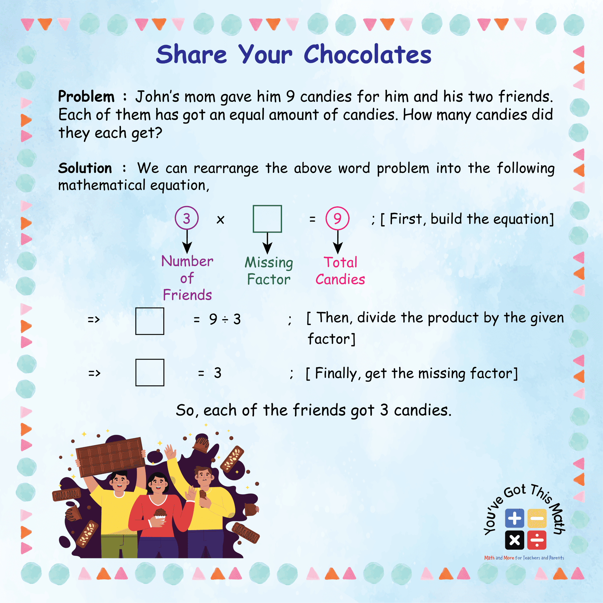 Finding Missing Factor to Share Chocolates