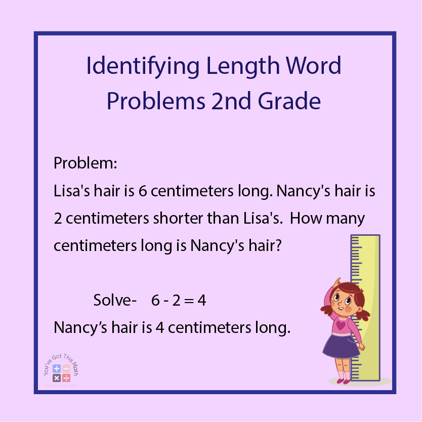 Identifying Length Word Problems 2nd Grade