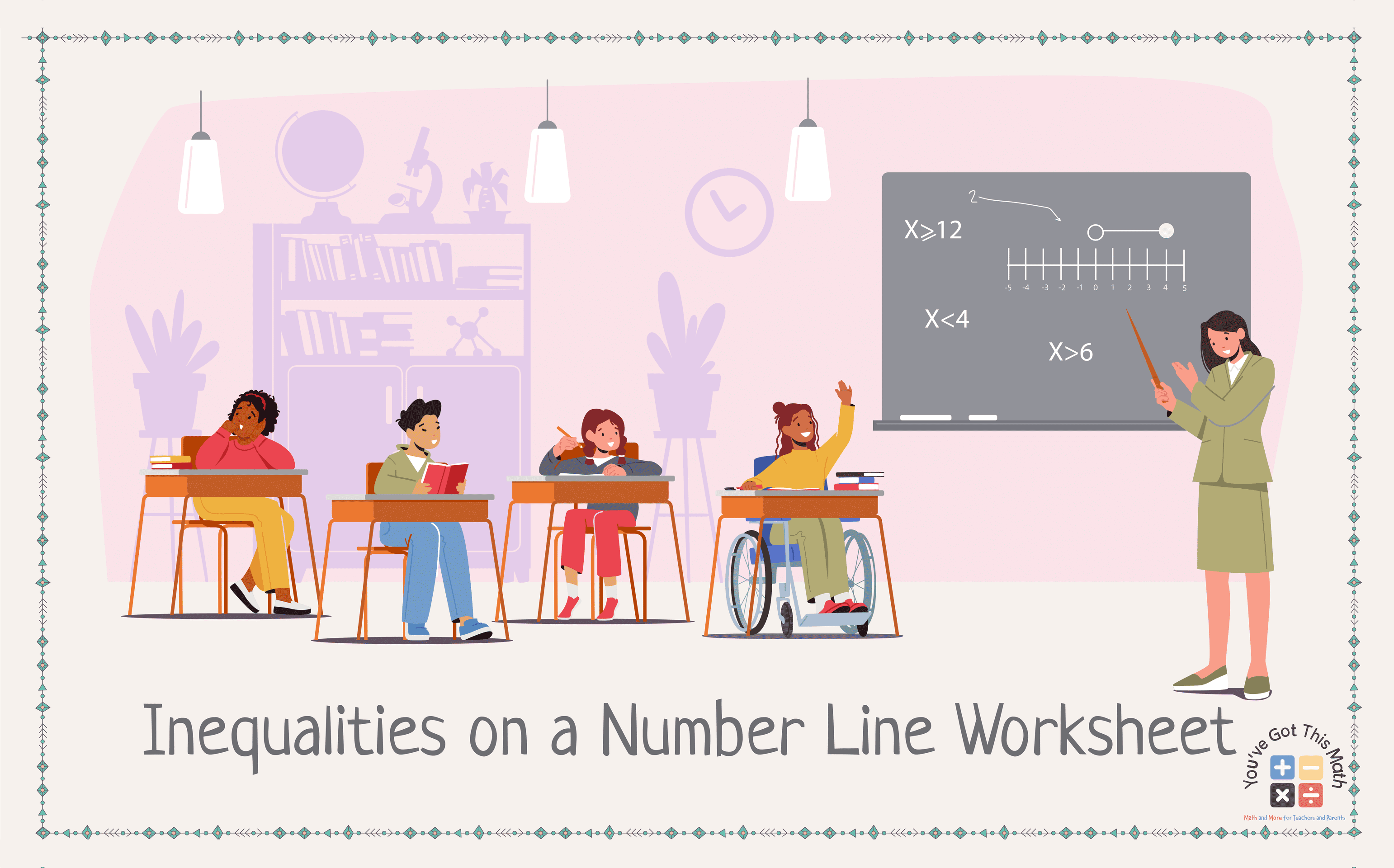 7 Free Inequalities on a Number Line Worksheet | Fun Activities