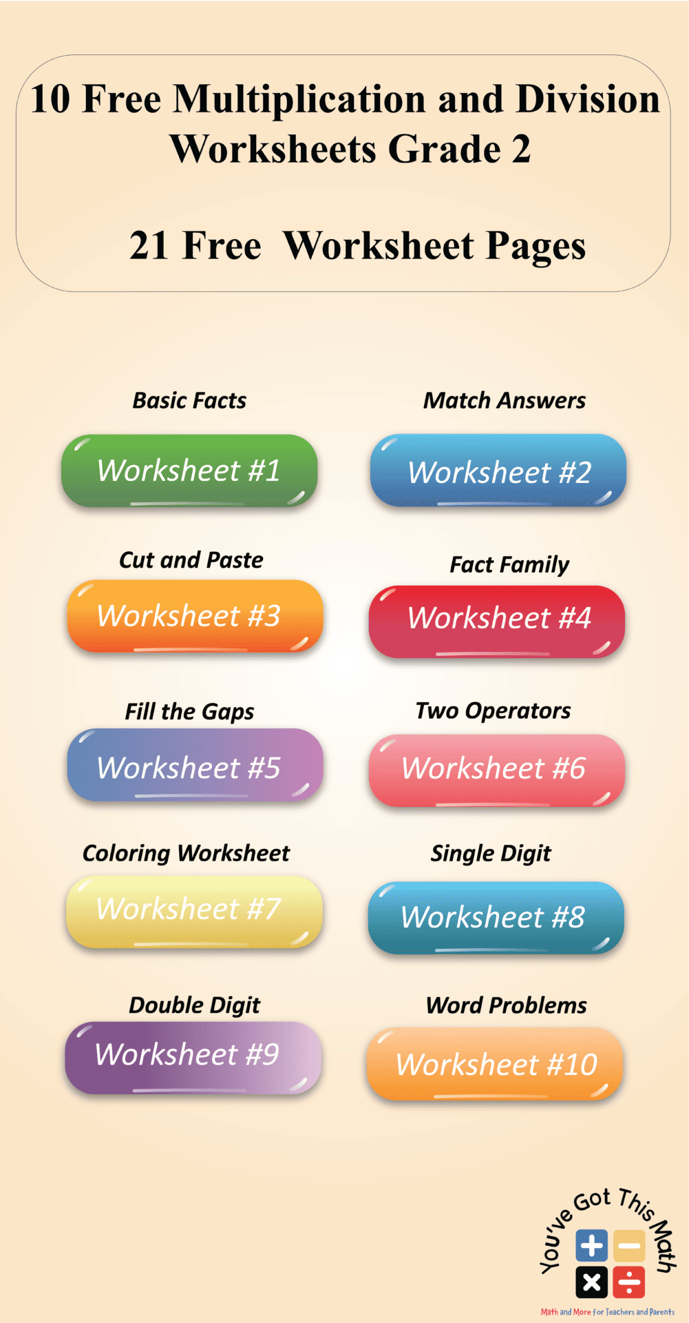 10 Multiplication and Division Worksheets Grade 2 | Free Printable