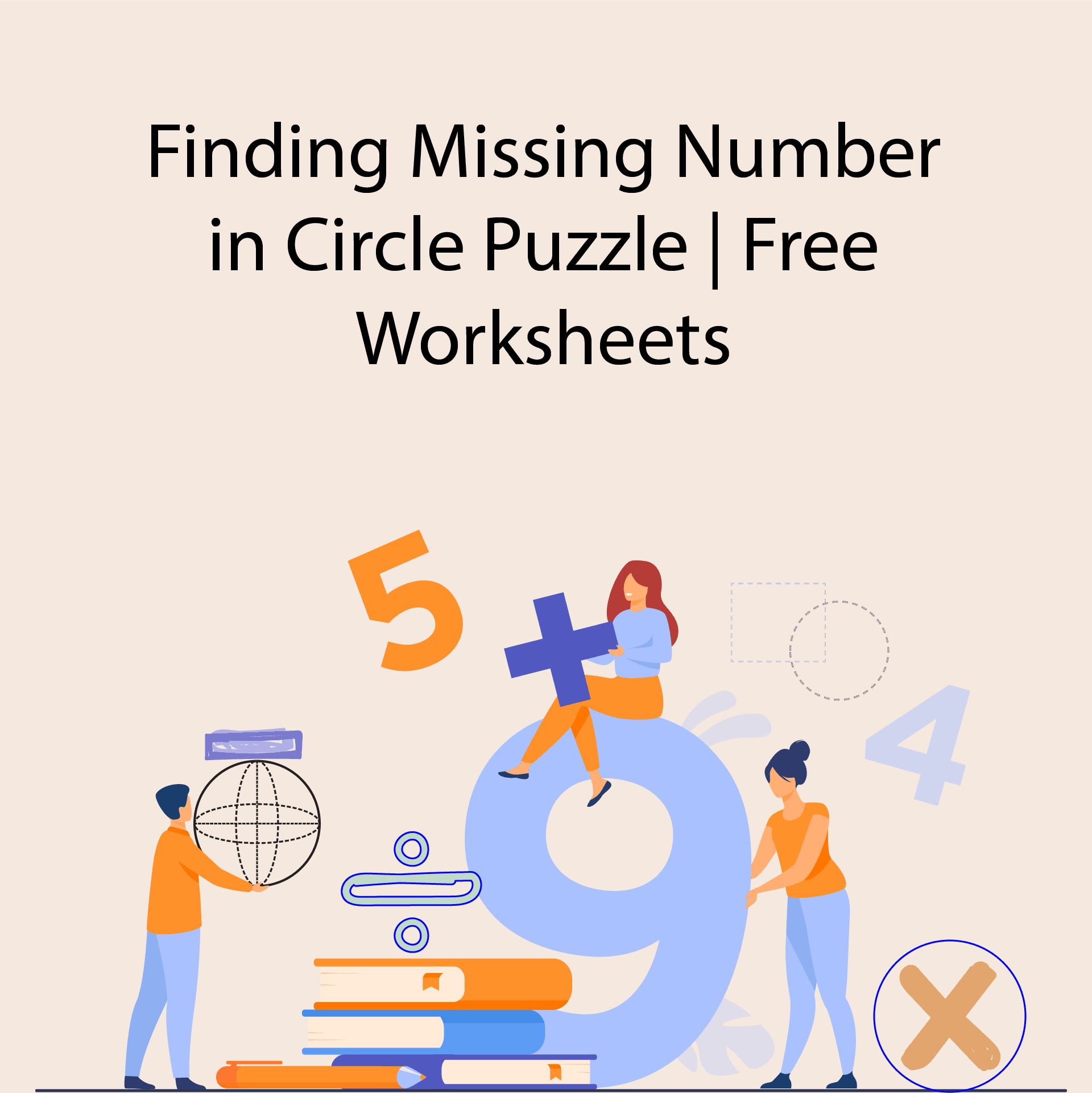 5 Free Finding Missing Number in Circle Puzzle Worksheets