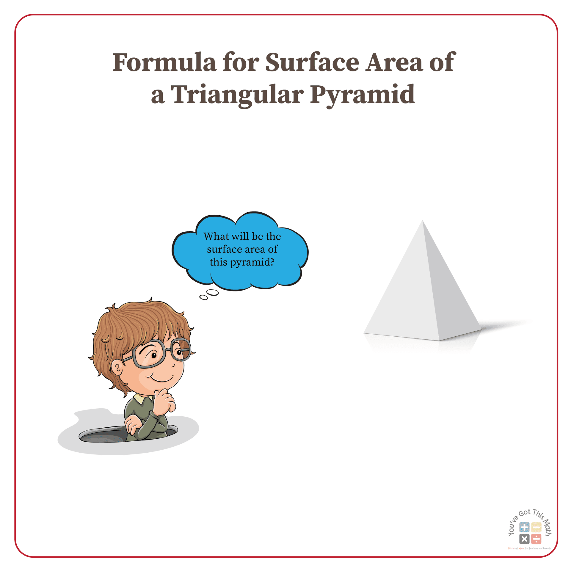 Formula for Surface Area of a Triangular Pyramid | 6 Free Worksheets