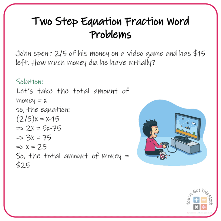 two step equation word problems education.com answer key