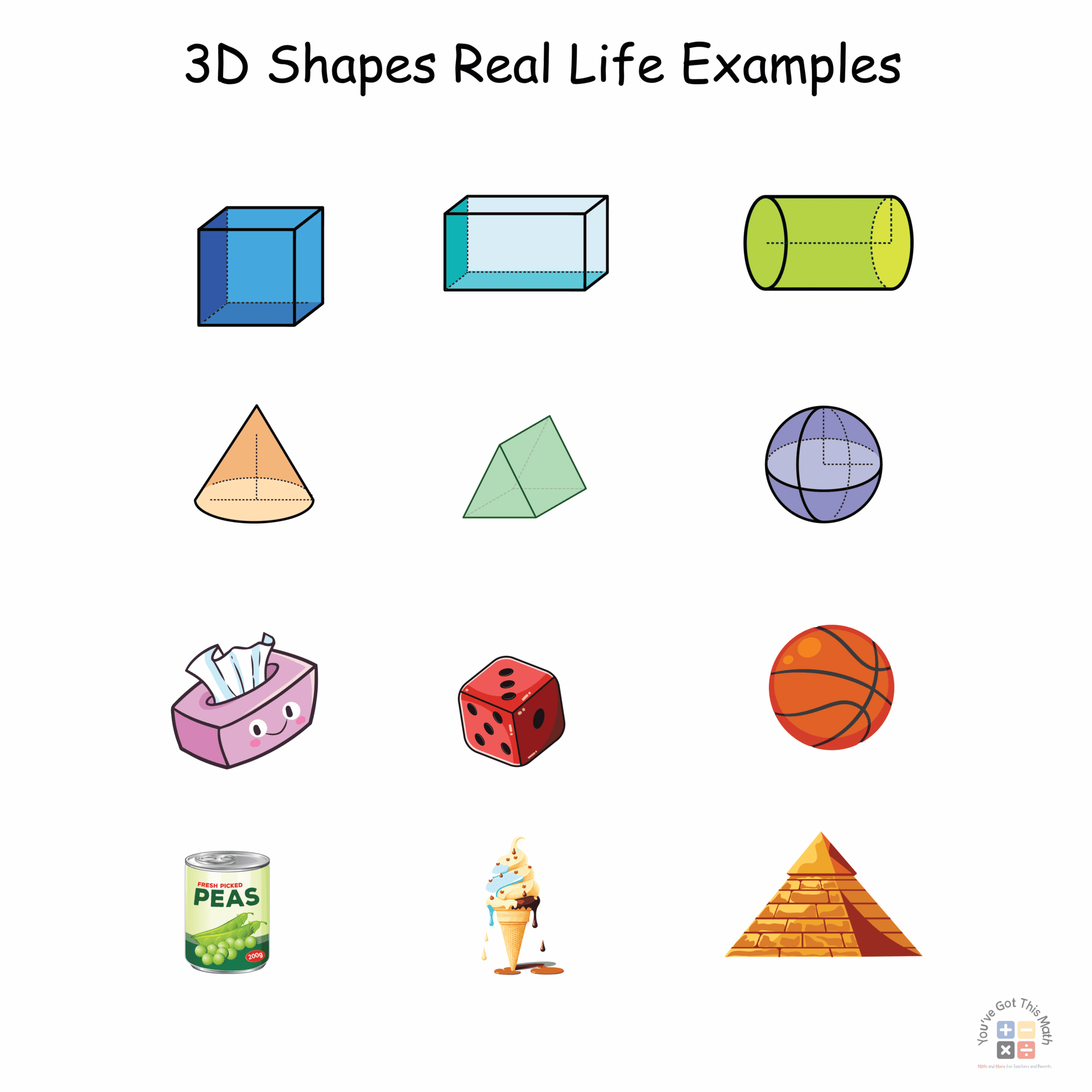 11 Fun 3D Shapes Real Life Examples with Worksheets