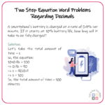 8 Free Two Step Equations Word Problems Worksheets