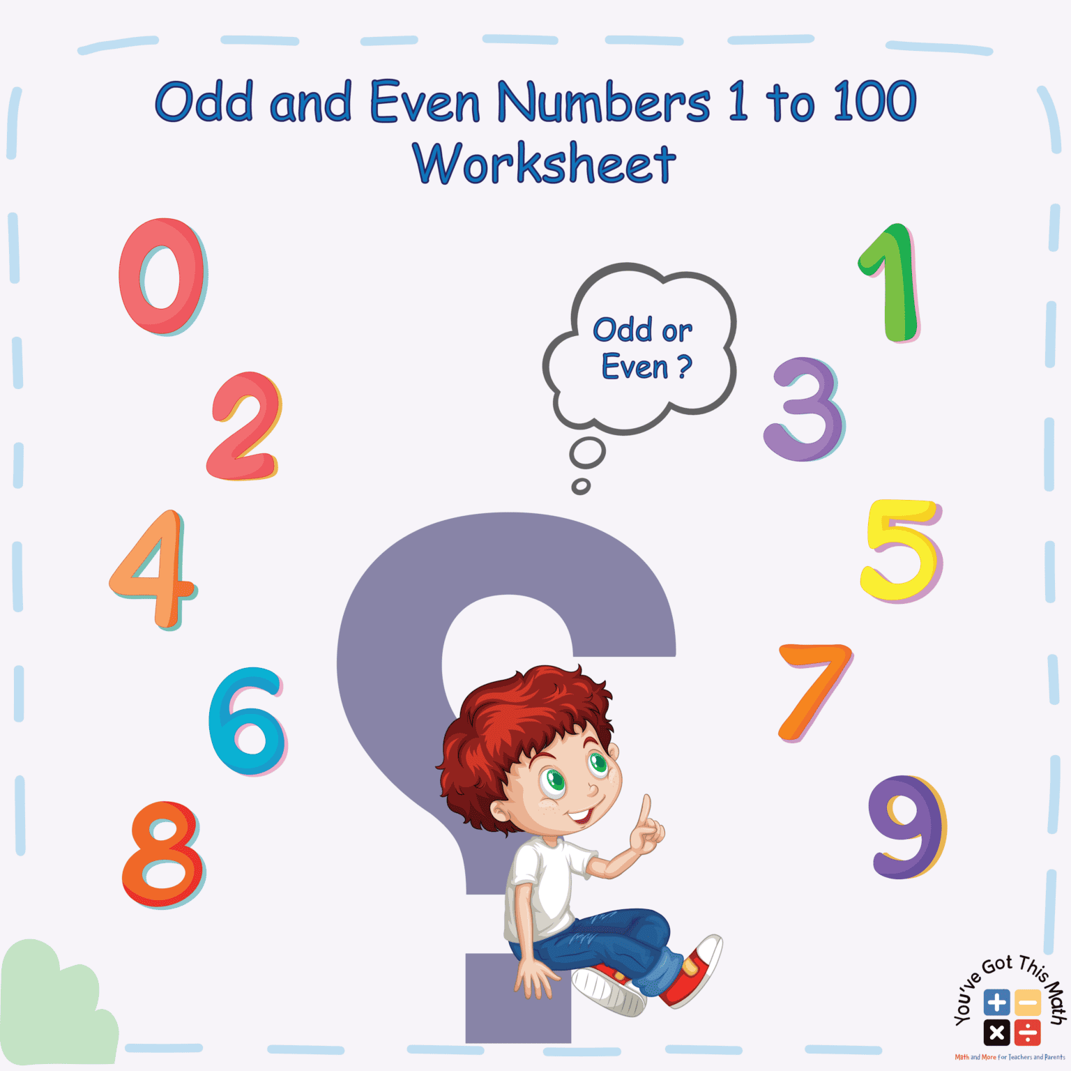 25+ Odd and Even Numbers 1 to 100 Worksheet | Free Printable