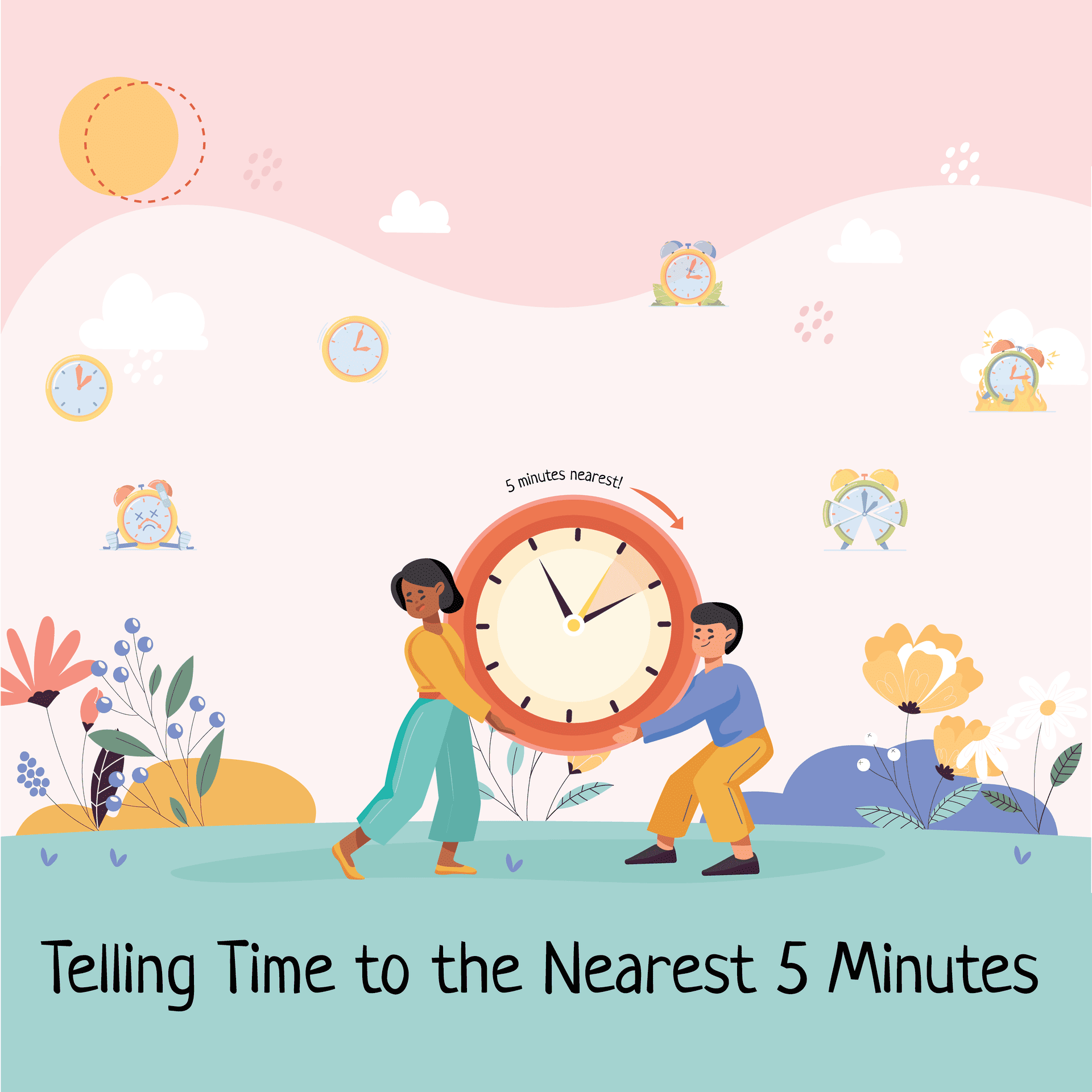 9 Free Telling Time to the Nearest 5 Minutes Worksheets