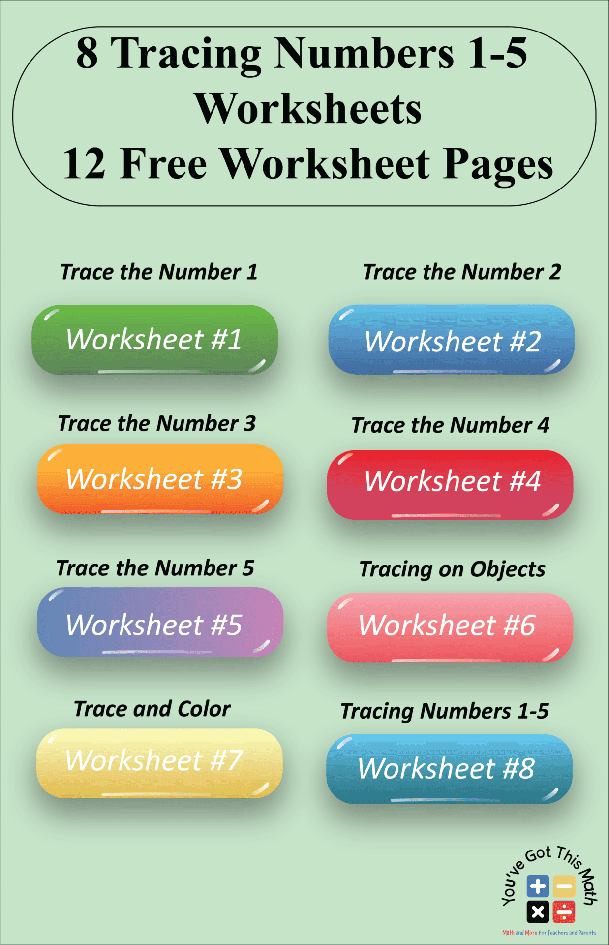 8 Free Tracing Numbers 1-5 Worksheets | Fun Activities