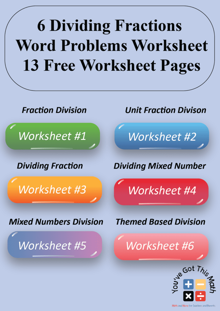 6 Free Dividing Fractions Word Problems Worksheet Fun Activities