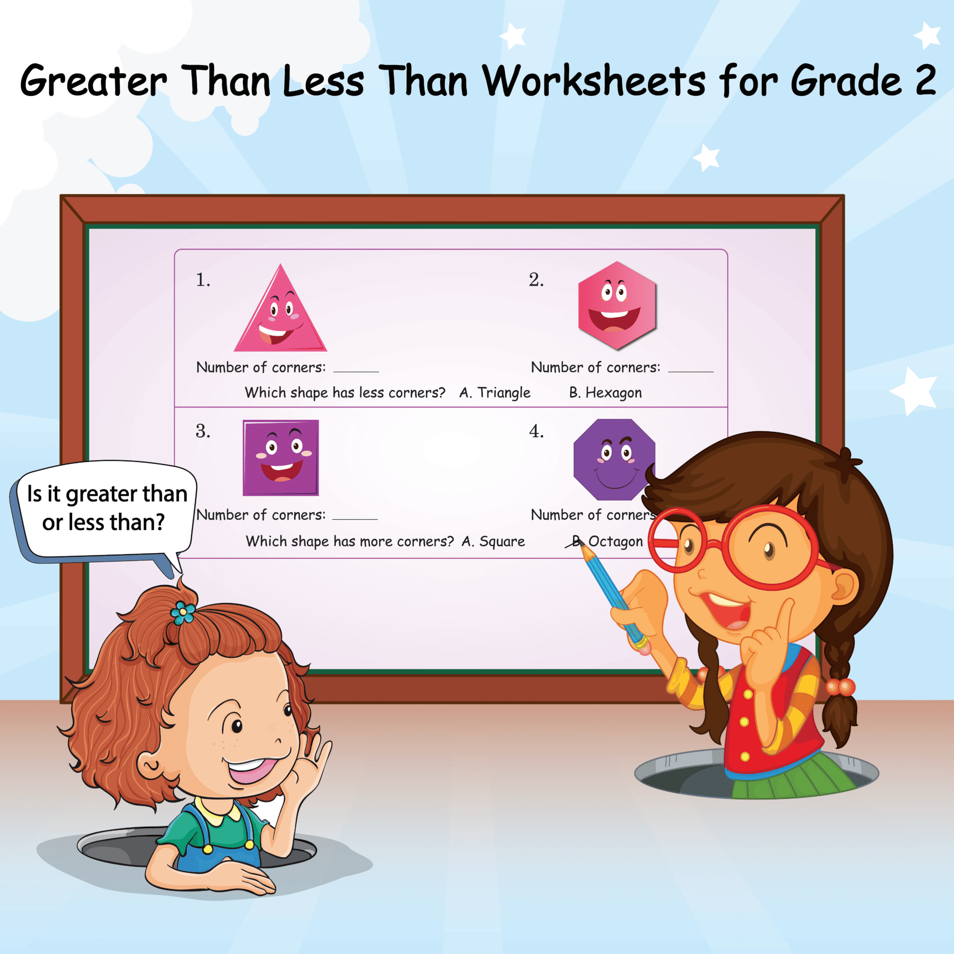 Greater Than Less Than Worksheets for Grade 2