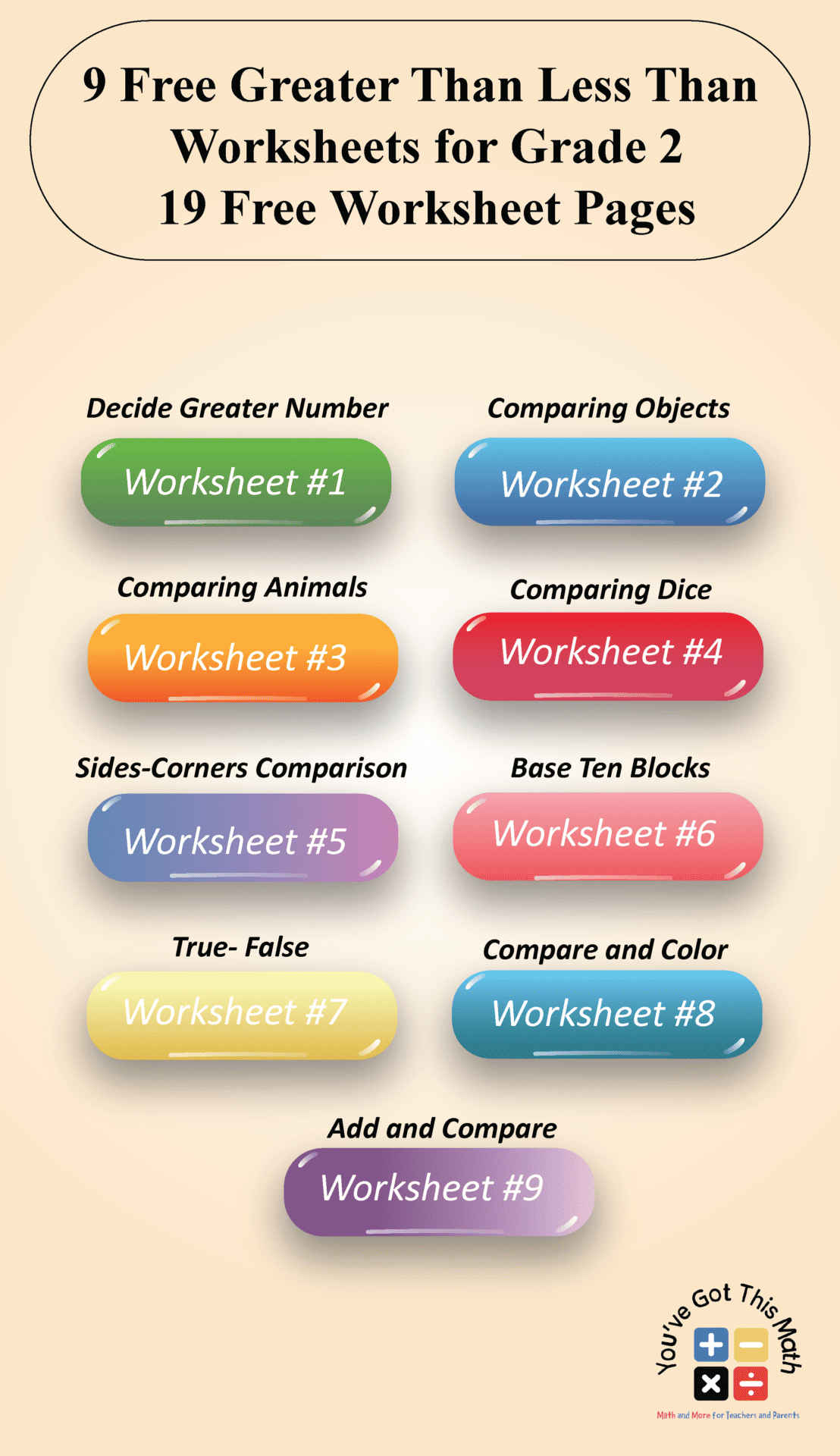 Greater Than Less Than Worksheets for Grade 2 Box Image_01