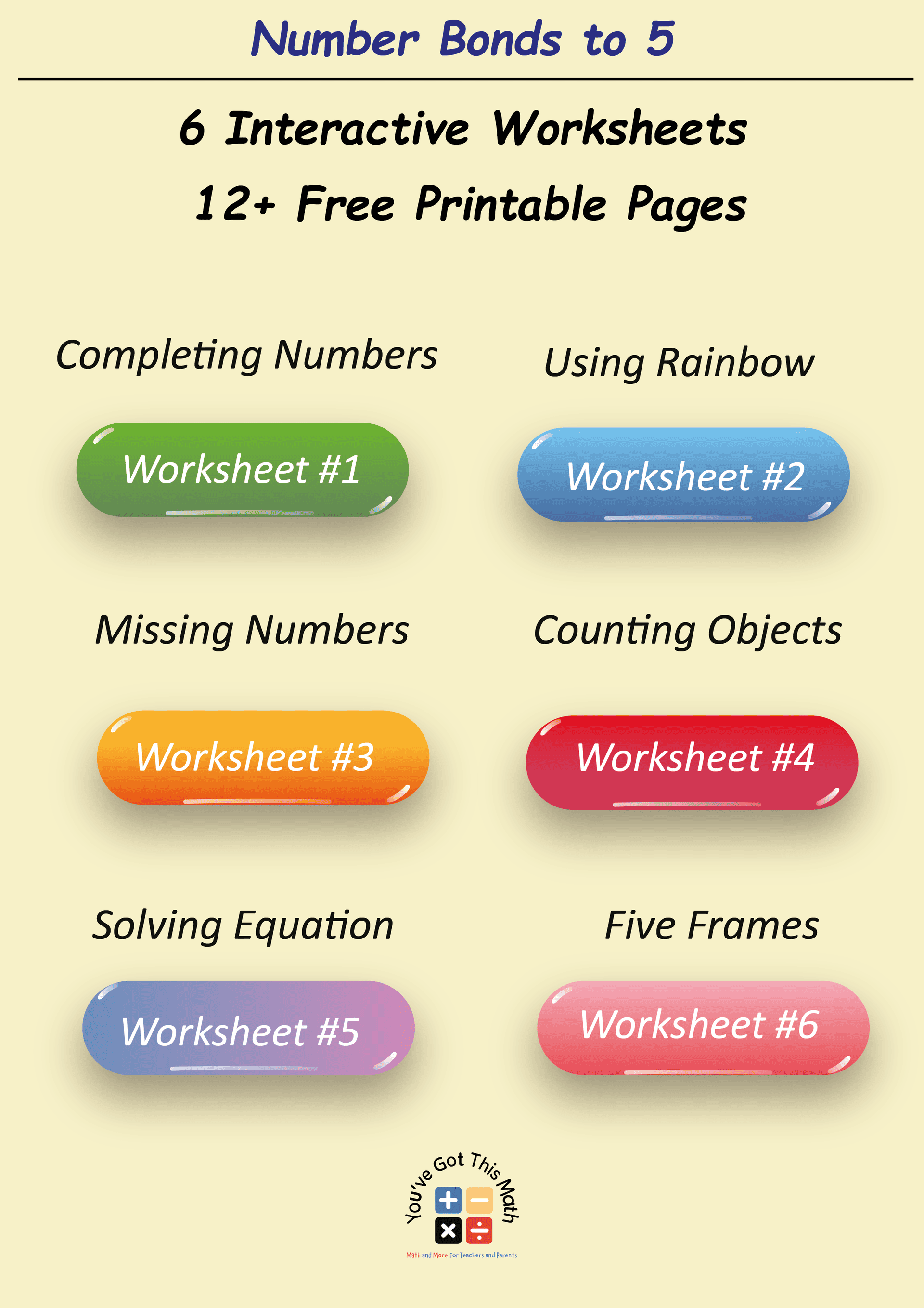 10 Free Number Bonds To 5 Worksheet Fun Activities