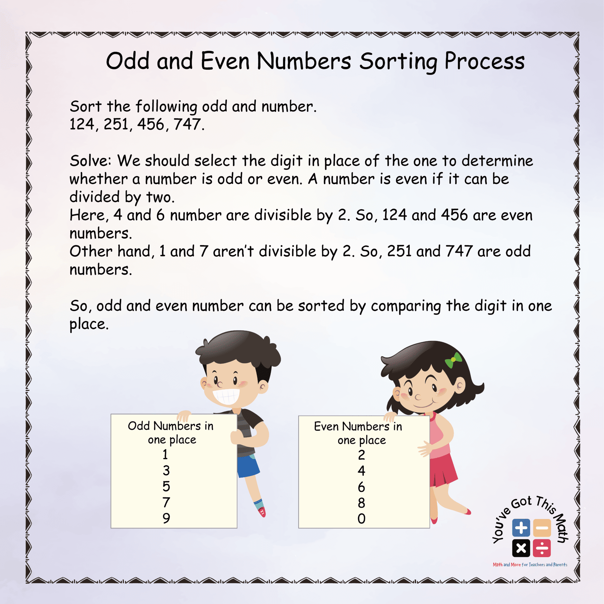 Odd and Even Numbers Sorting Process