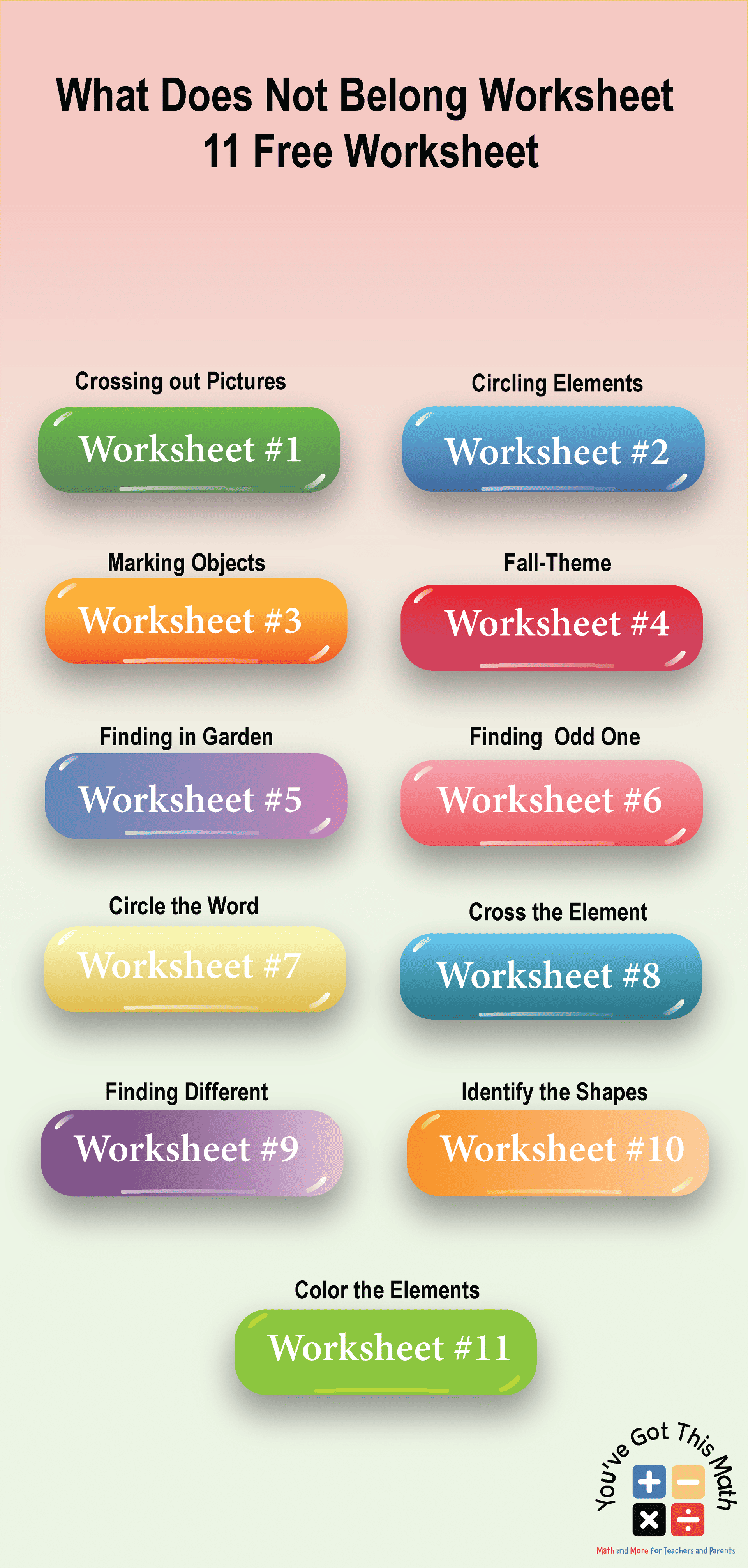 11 What Does Not Belong Worksheet 