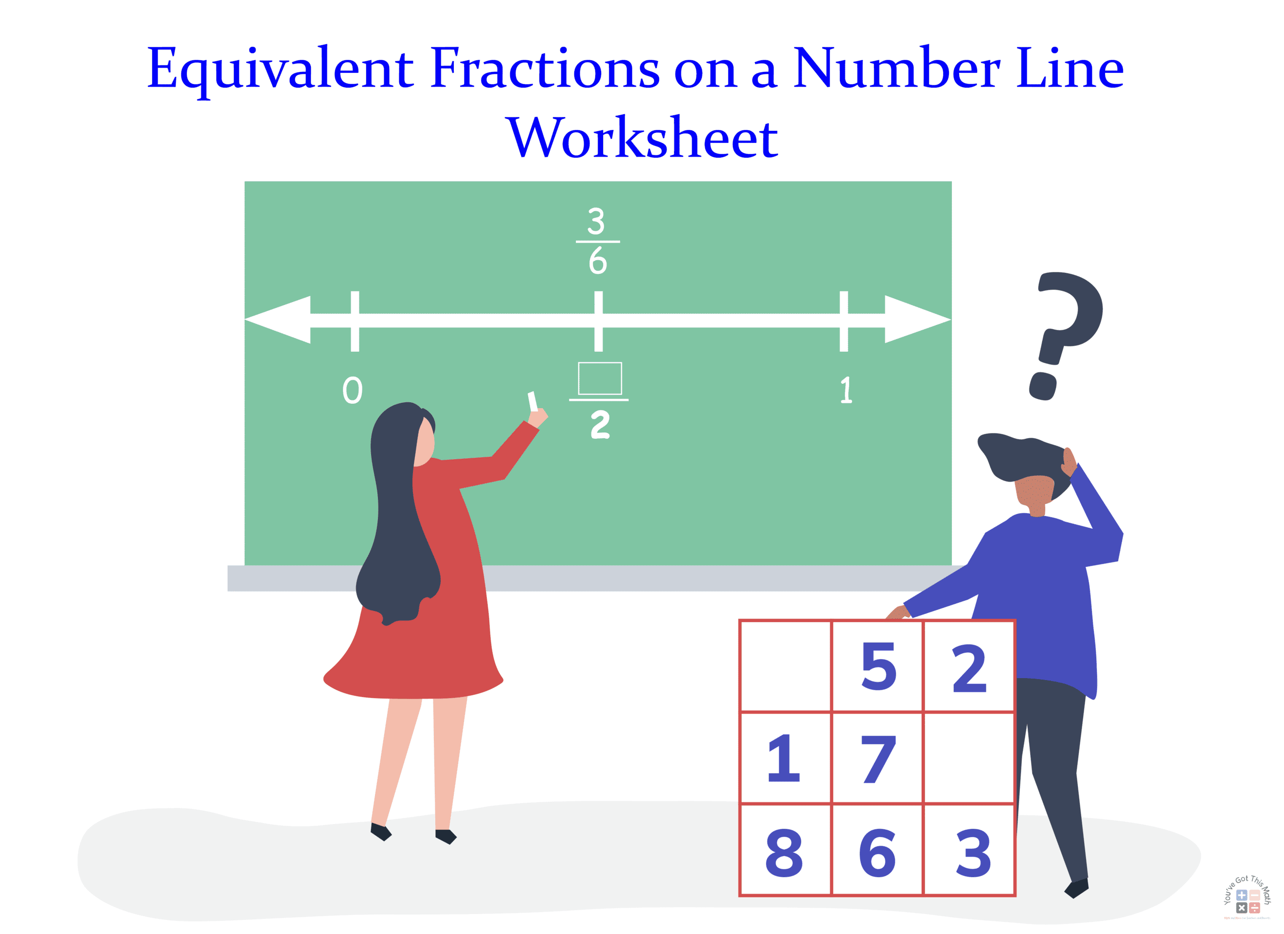 7 Free Equivalent Fractions on a Number Line Worksheet