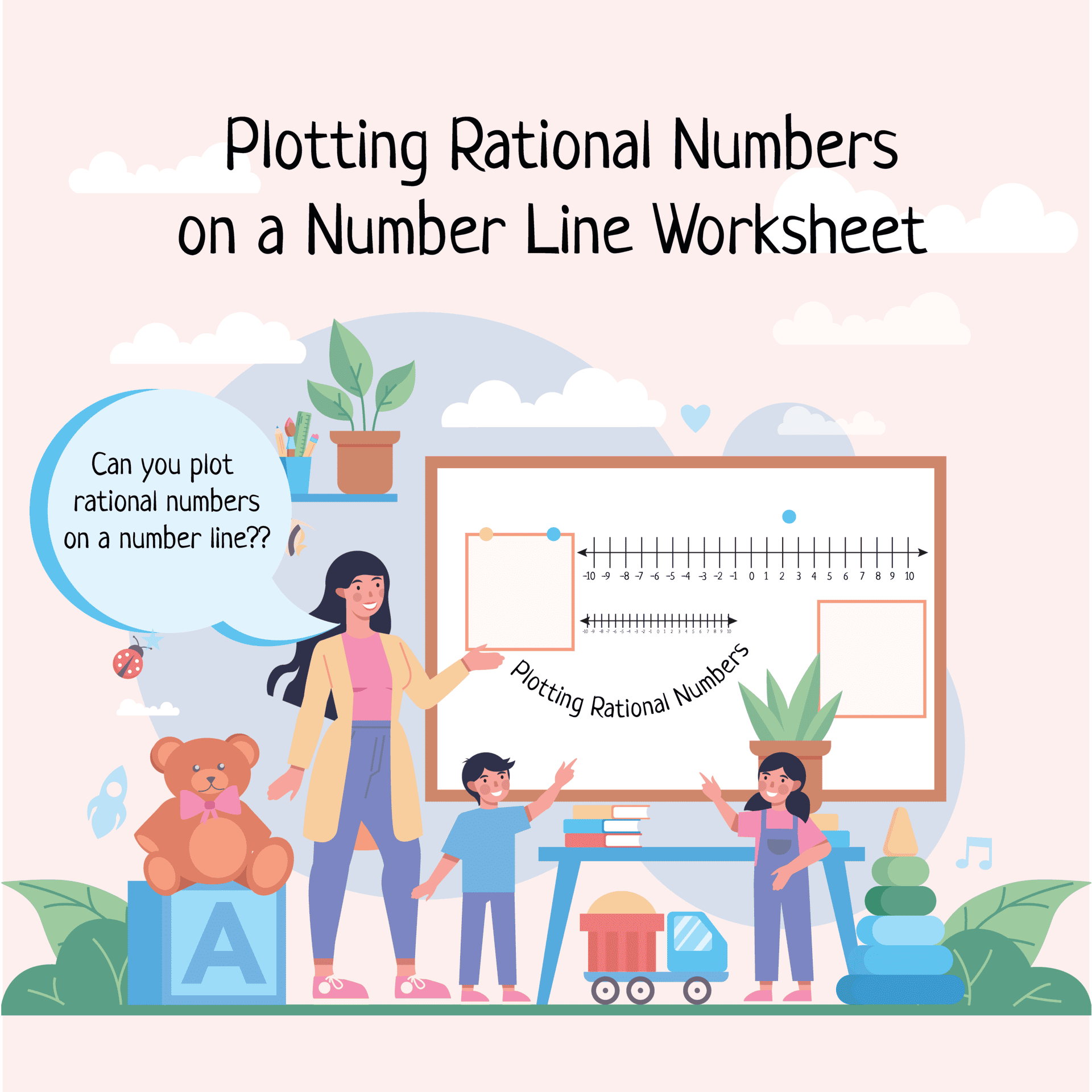6 Free Plotting Rational Numbers on a Number Line Worksheet